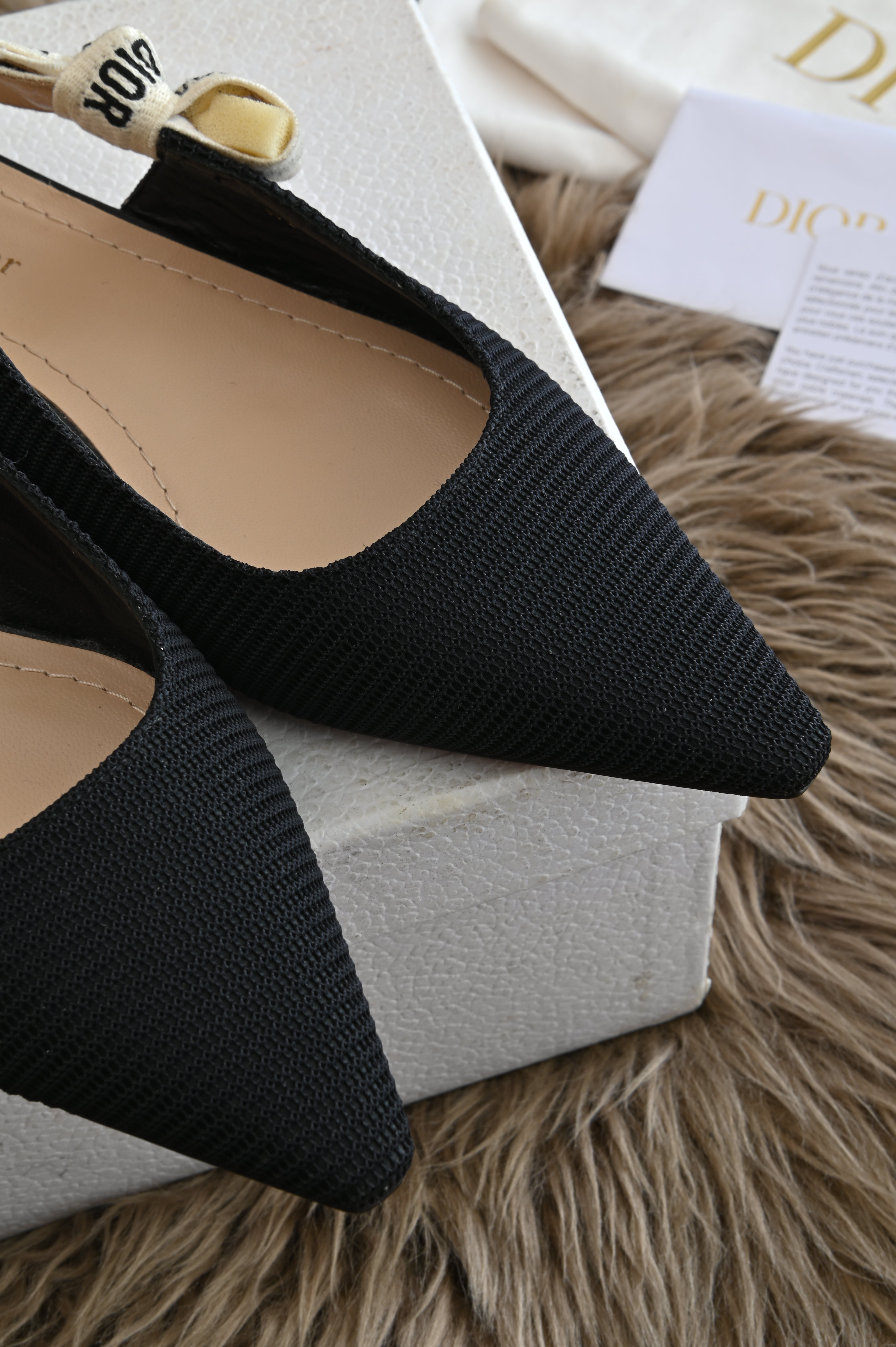 Christian Dior Slingback in black canvas