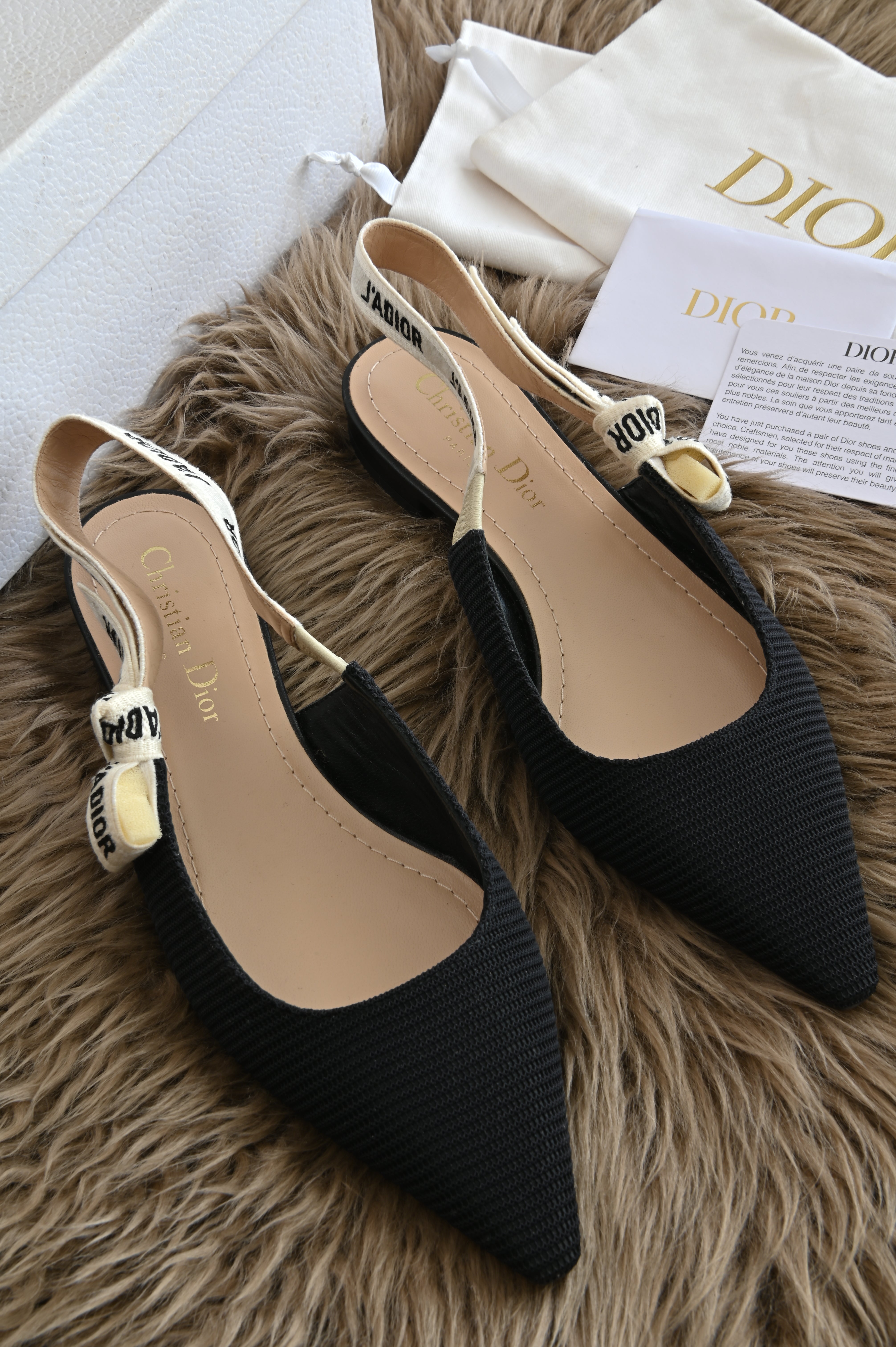 Christian Dior Slingback in black canvas