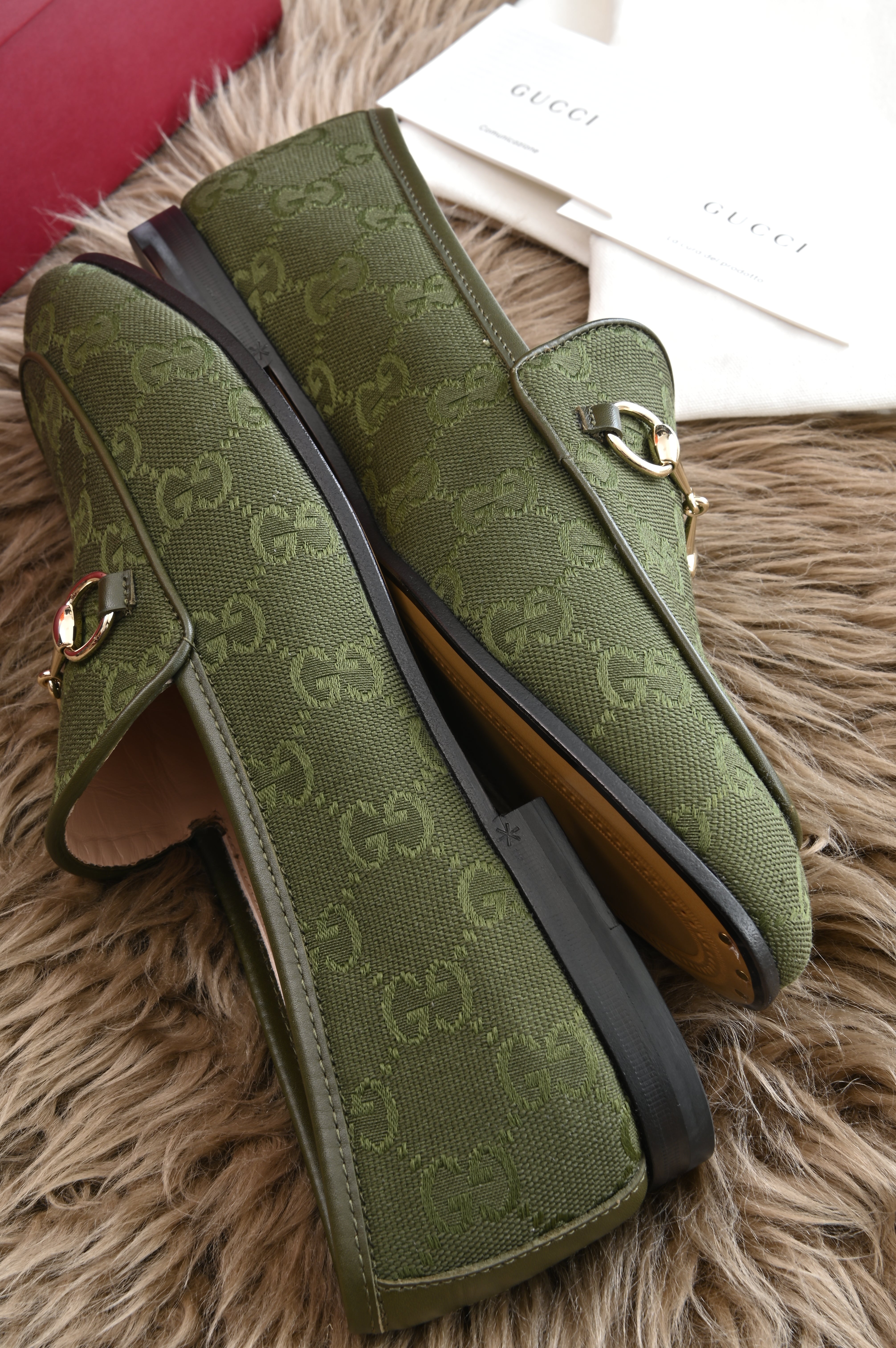 Gucci GG horsebit Jordaan Loafers in green Canvas