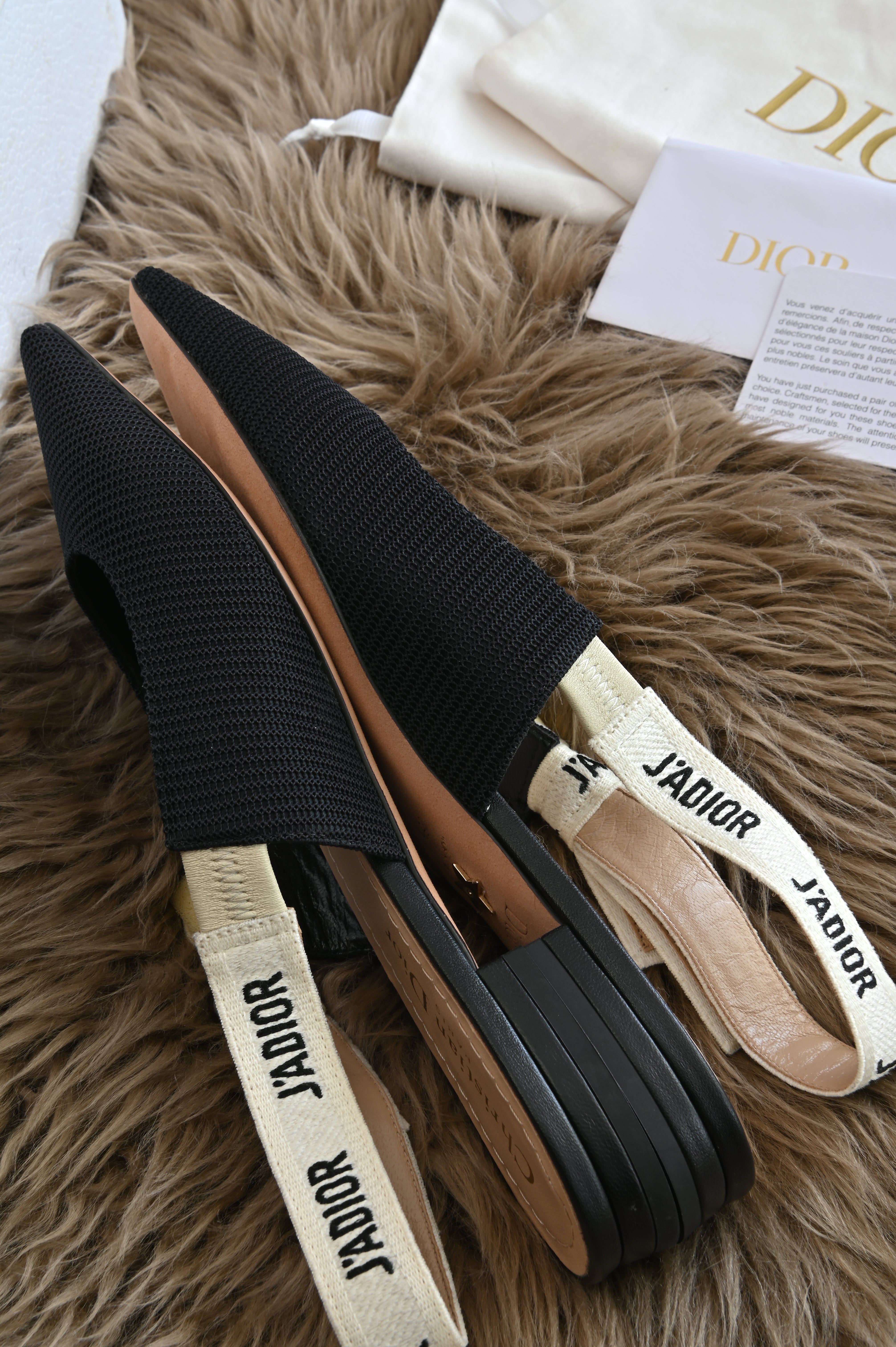 Christian Dior Slingback in black canvas