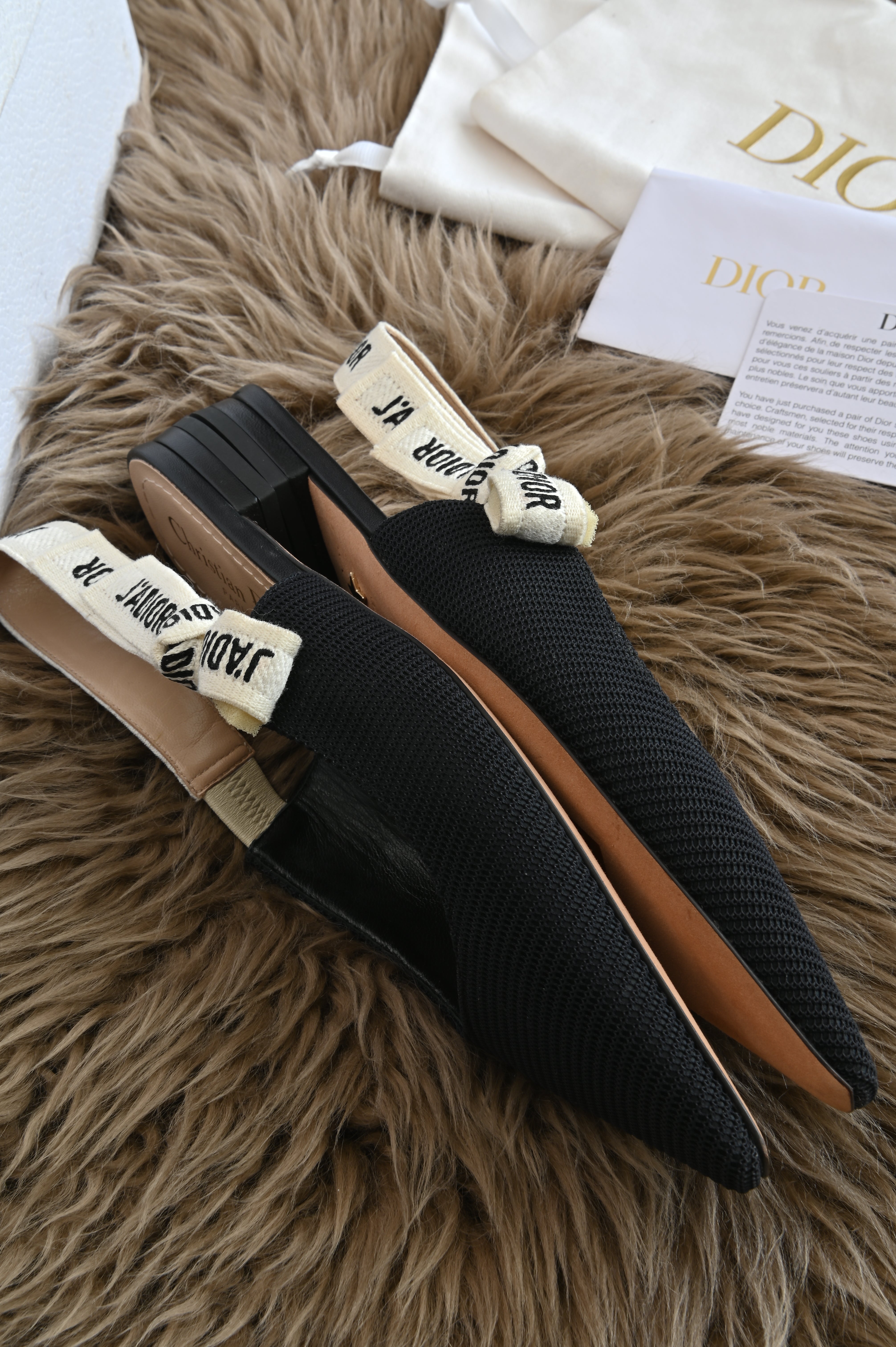 Christian Dior Slingback in black canvas