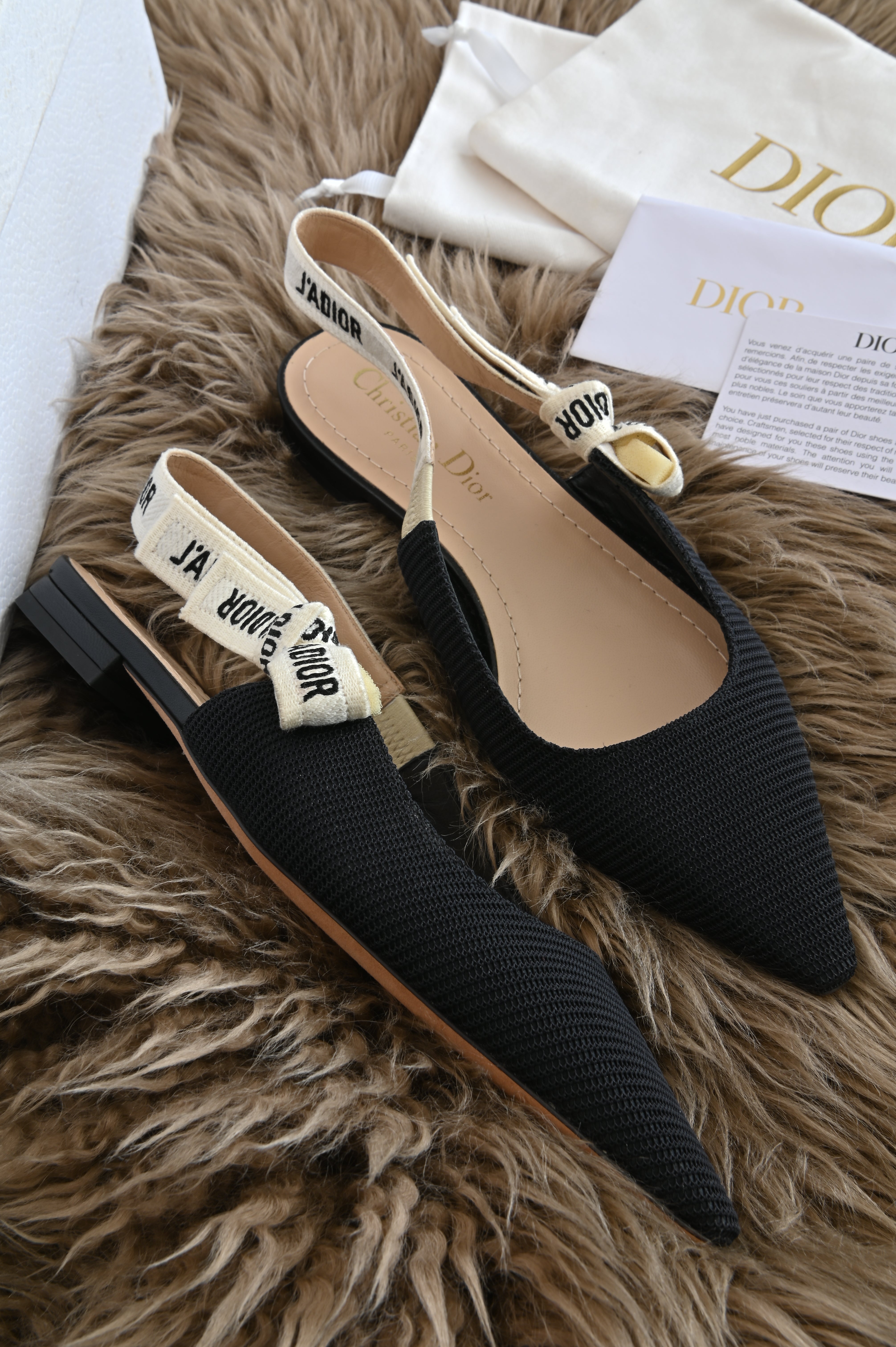 Christian Dior Slingback in black canvas