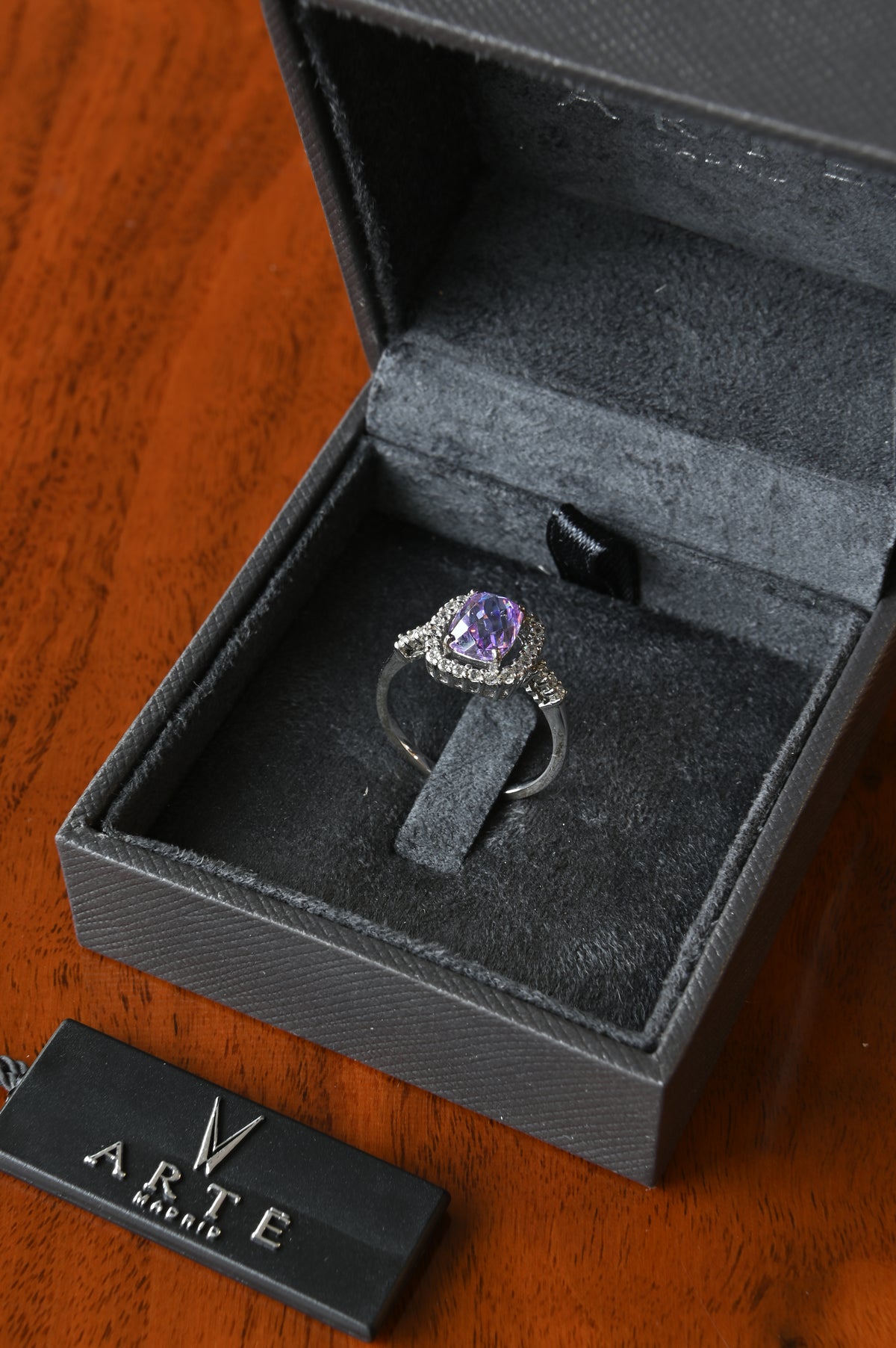 Arte Silver Atrayente Purple Ring