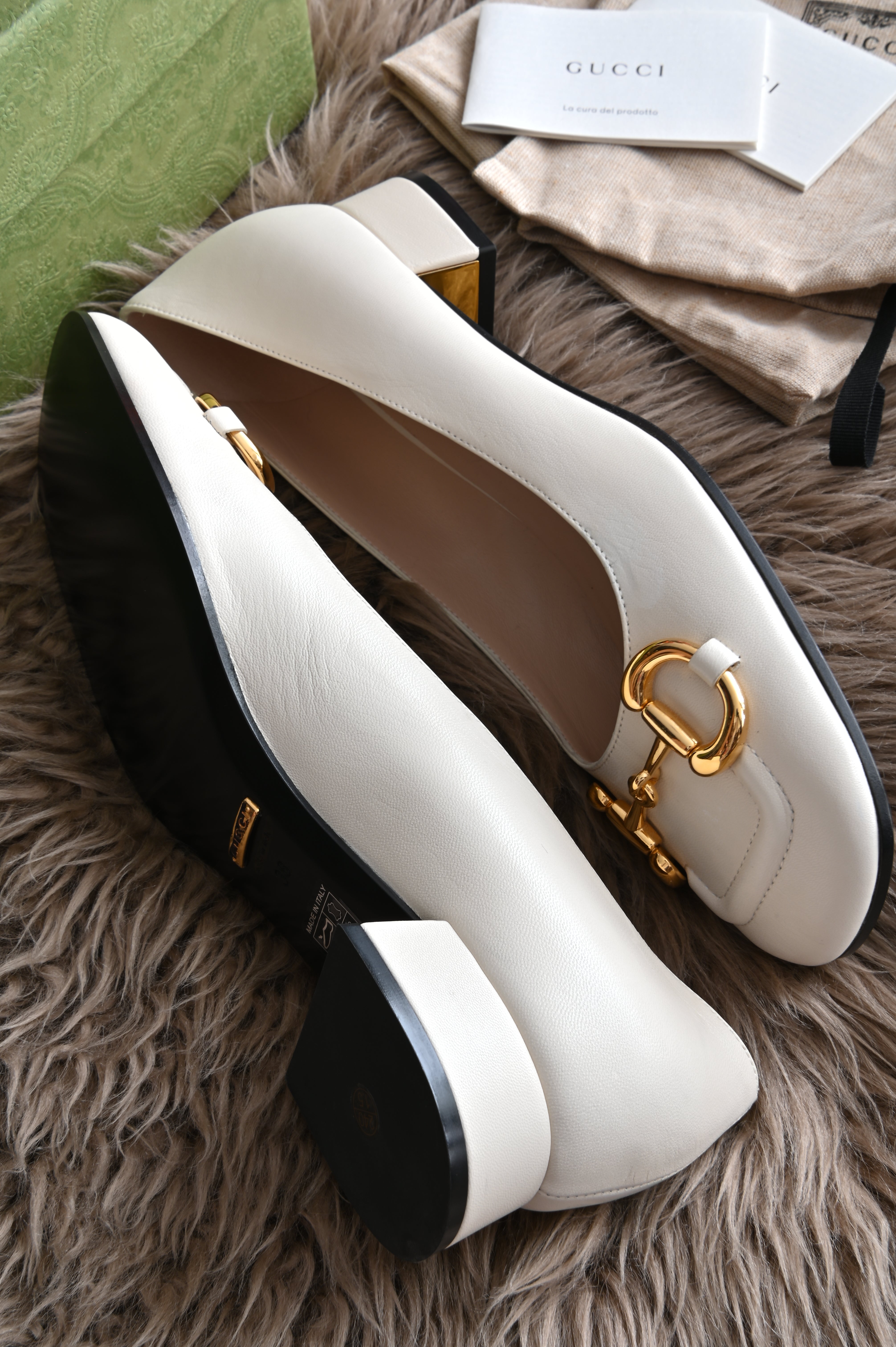 Gucci Horsebit loafers in cream white