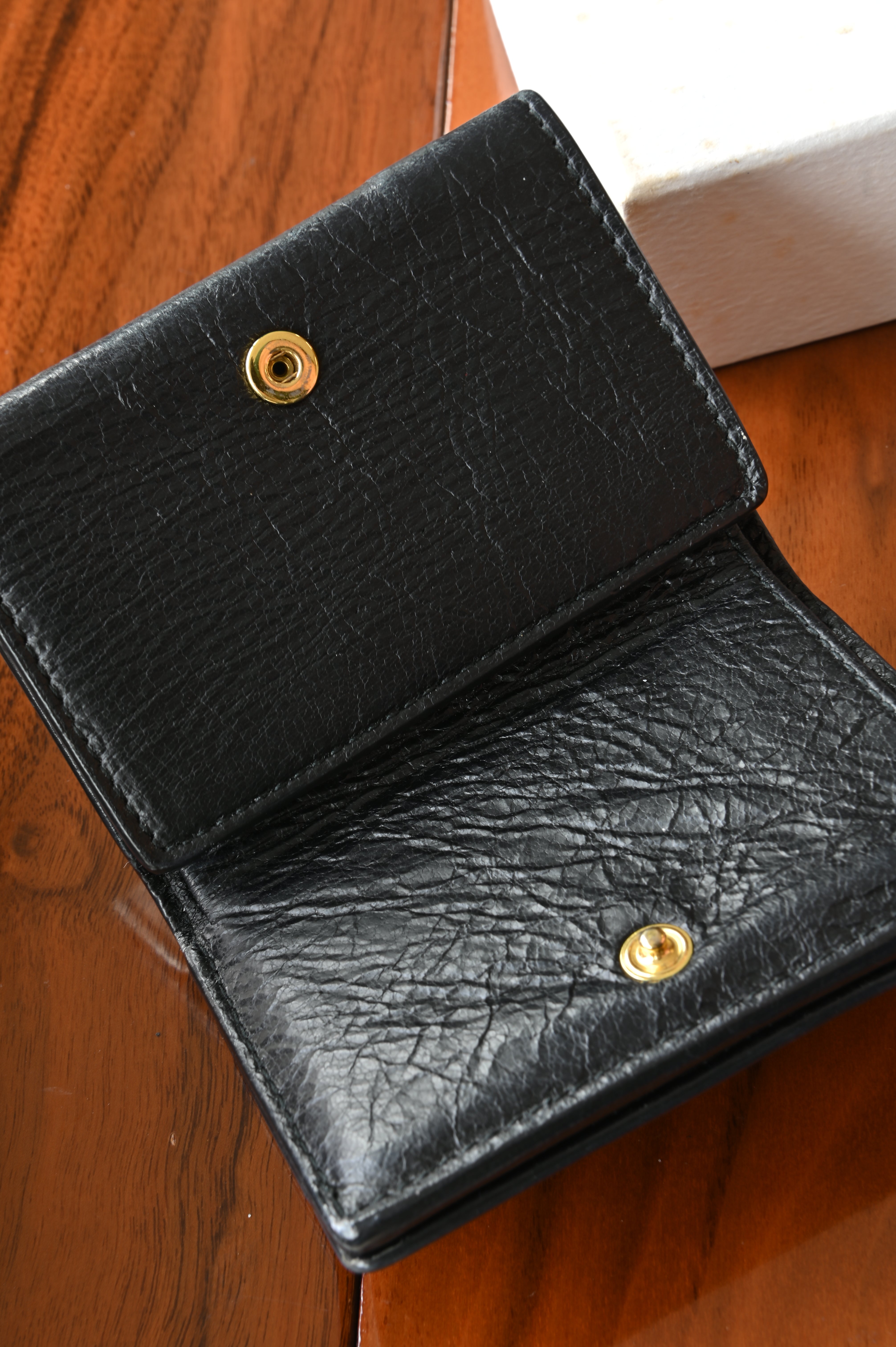 Balenciaga Black Le City Mini Wallet in Lambskin open