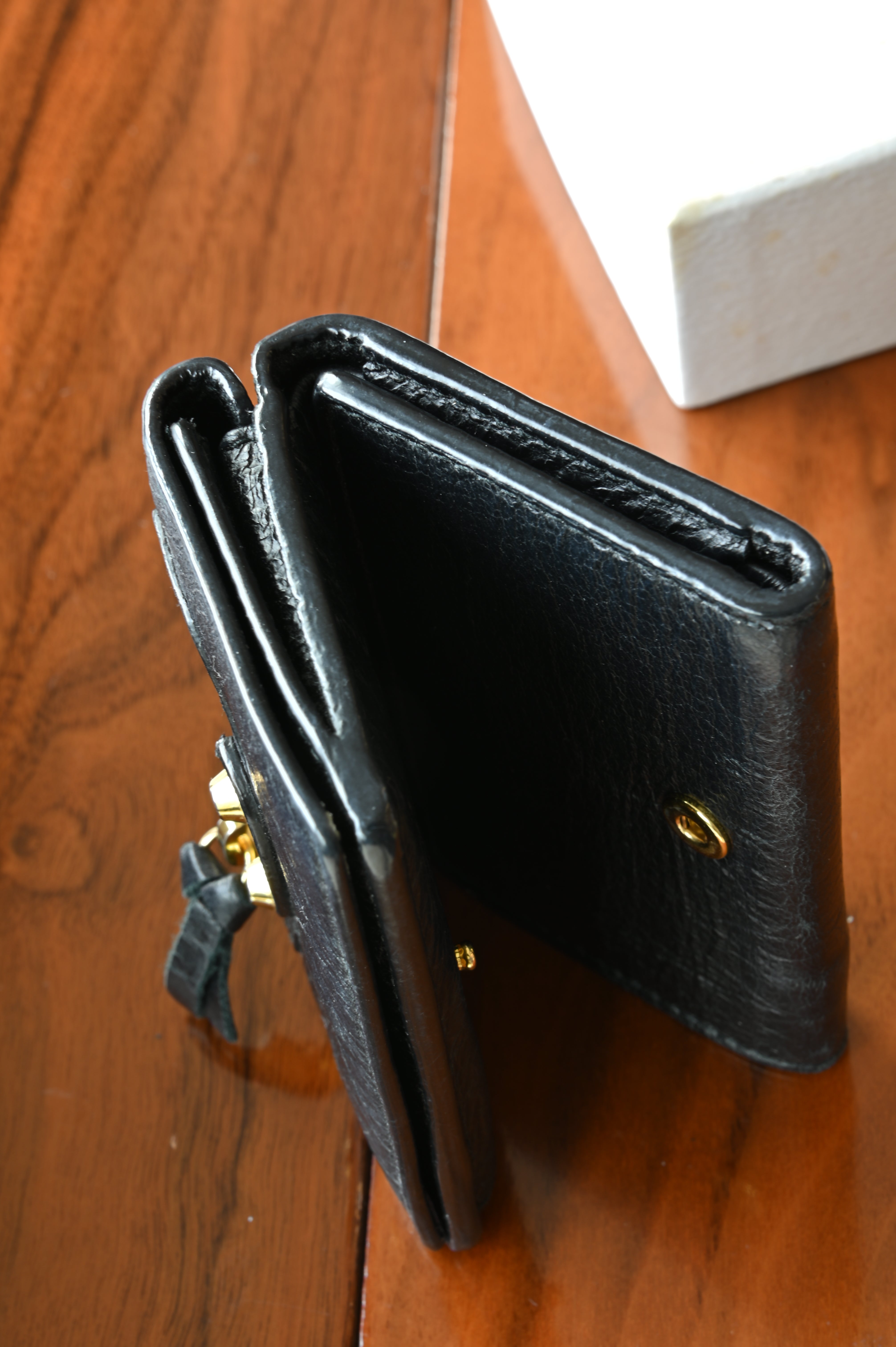Balenciaga Black Le City Mini Wallet in Lambskin side
