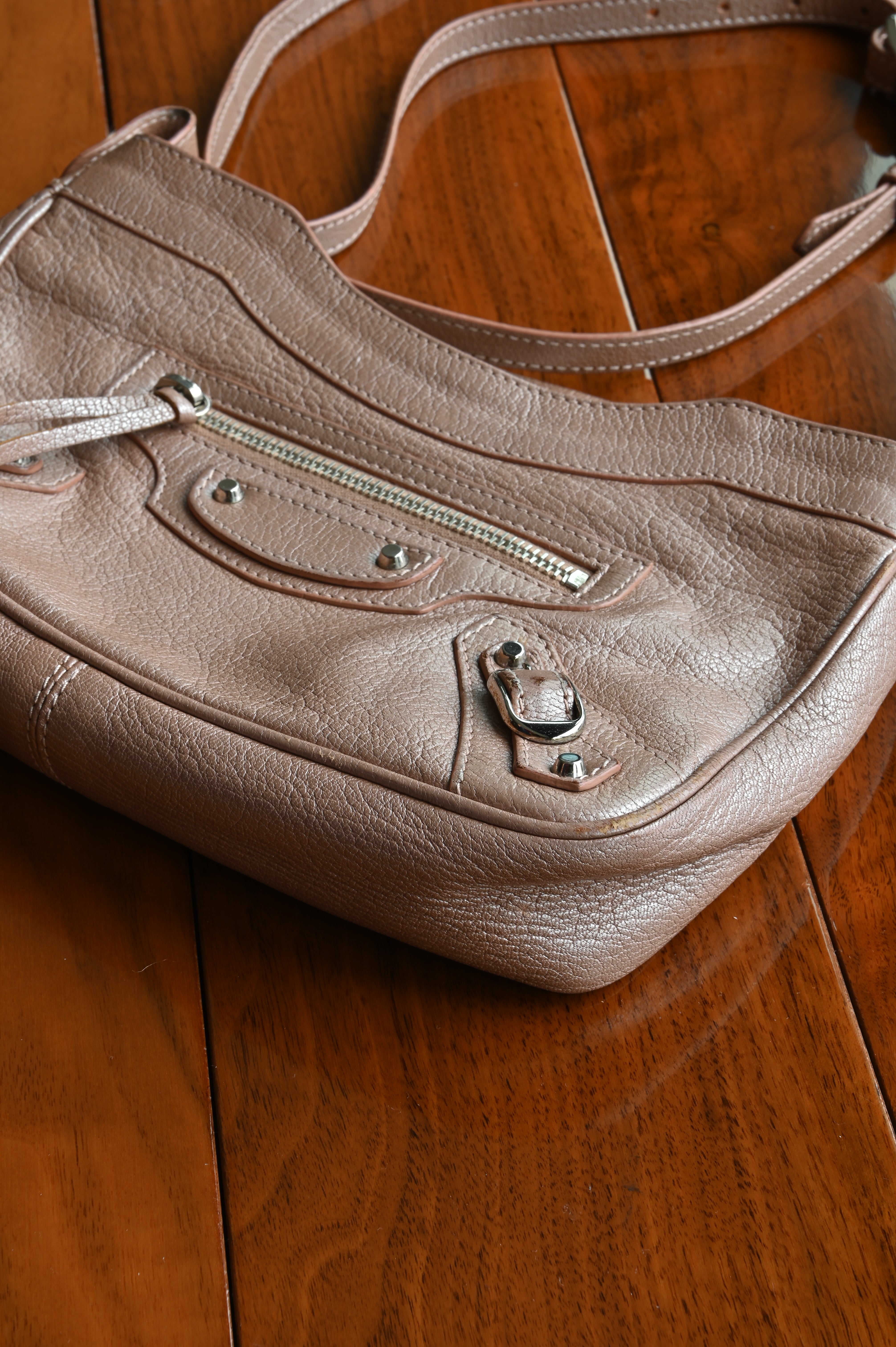Balenciaga Pink Le City Moto Bag corner two