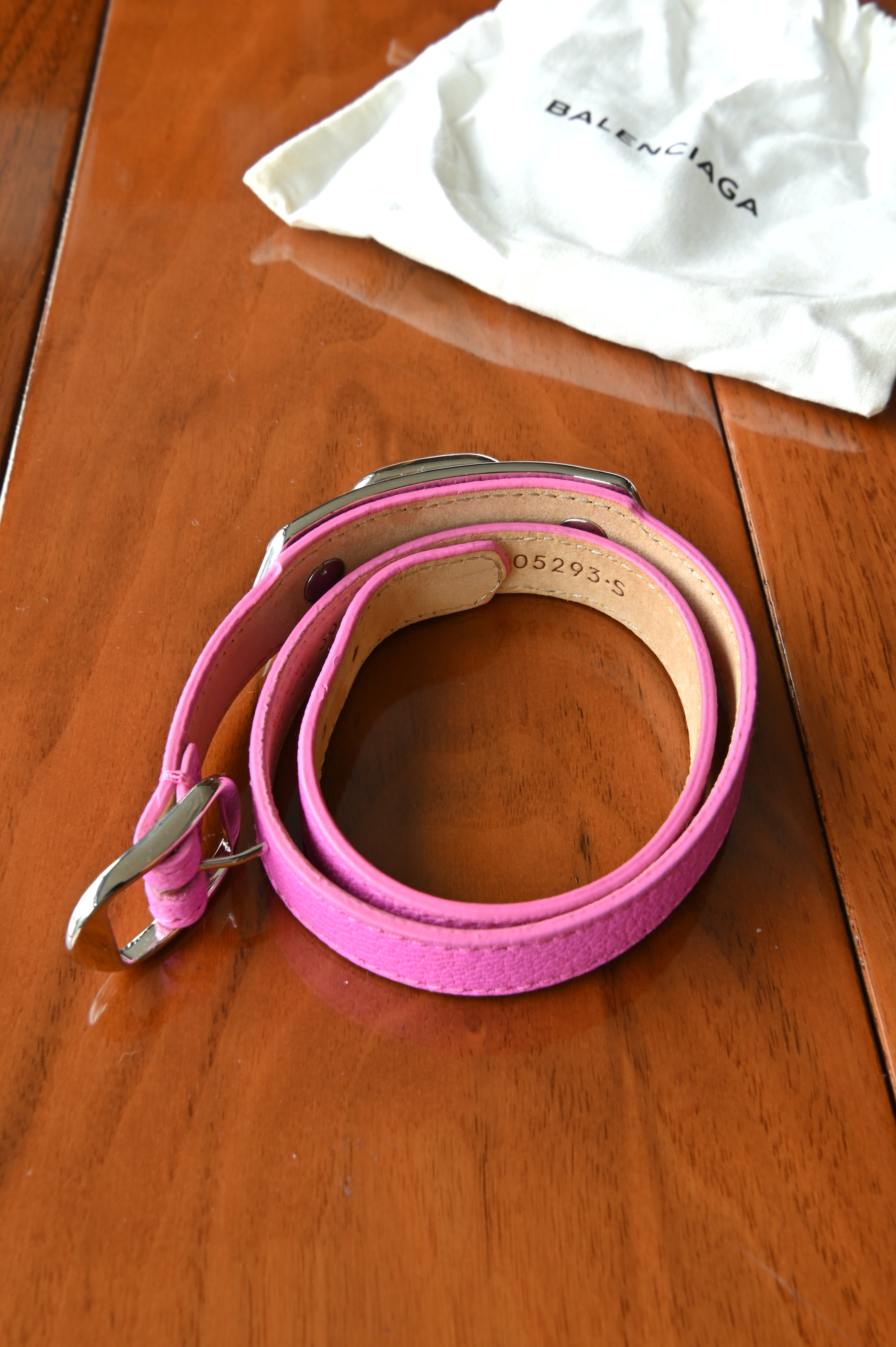 Balenciaga Pink Women's City Triple Bracelet back