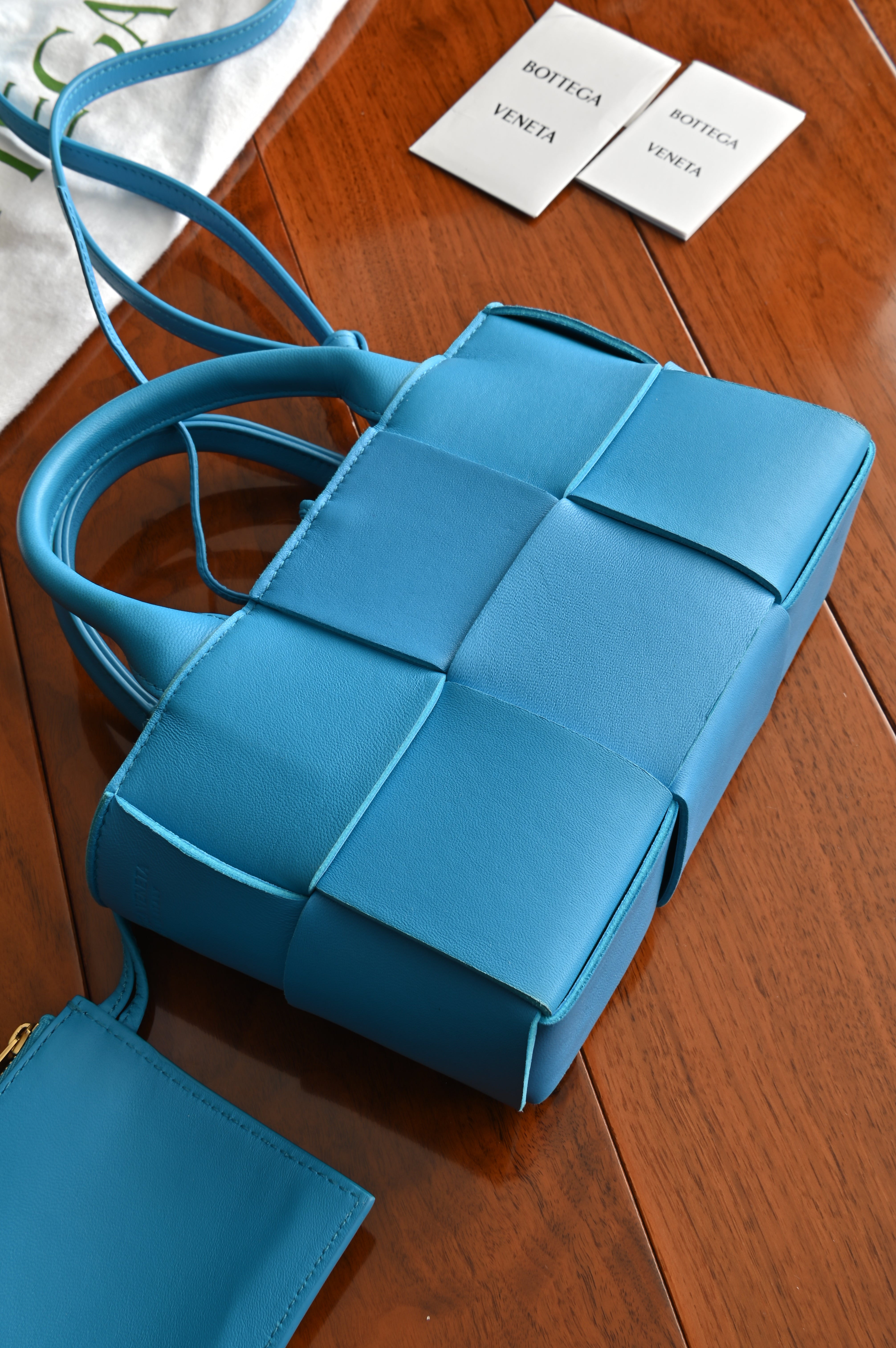 Bottega Veneta Blue Mini Arco Tote Bag back