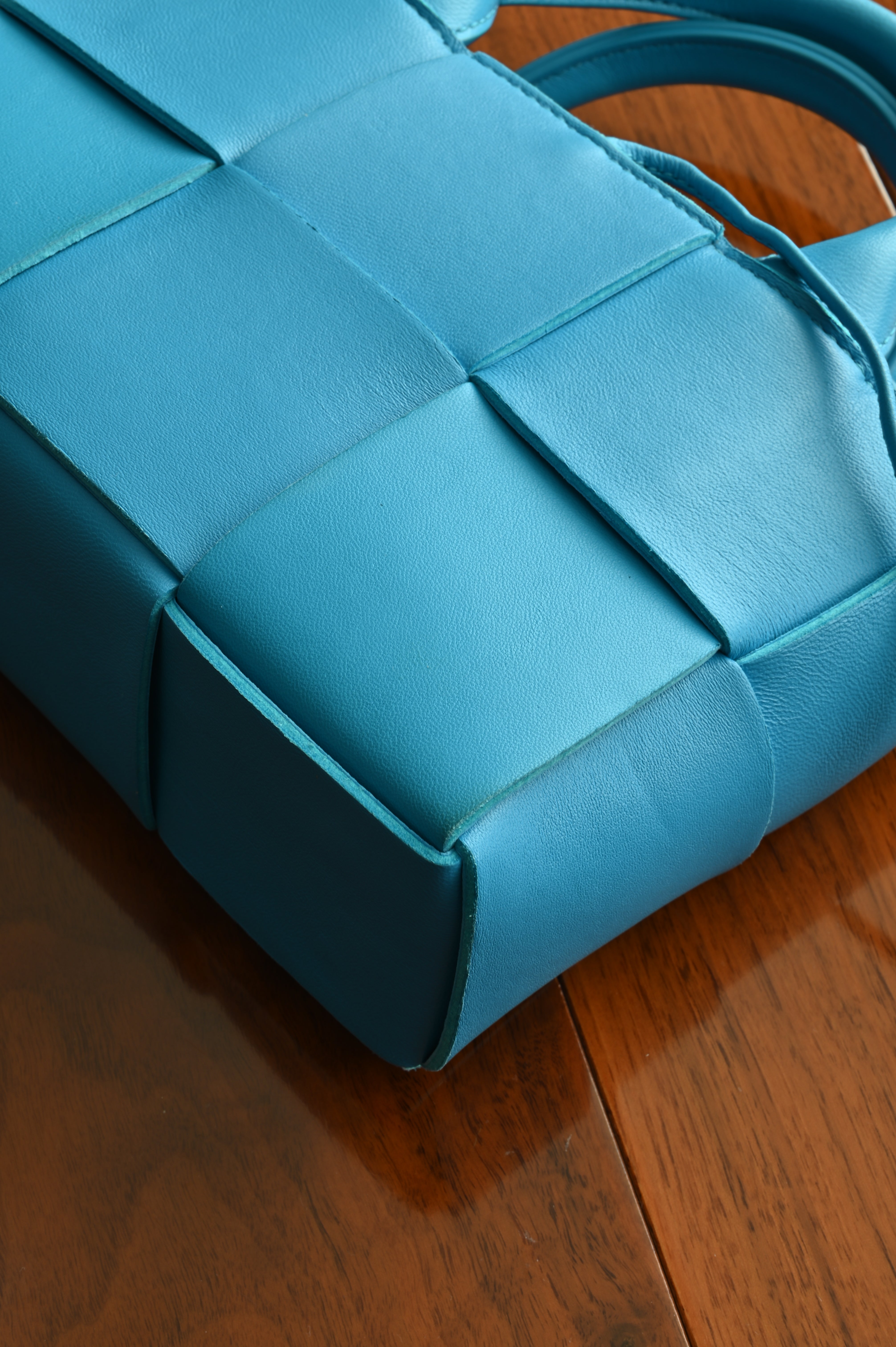 Bottega Veneta Blue Mini Arco Tote Bag detail four