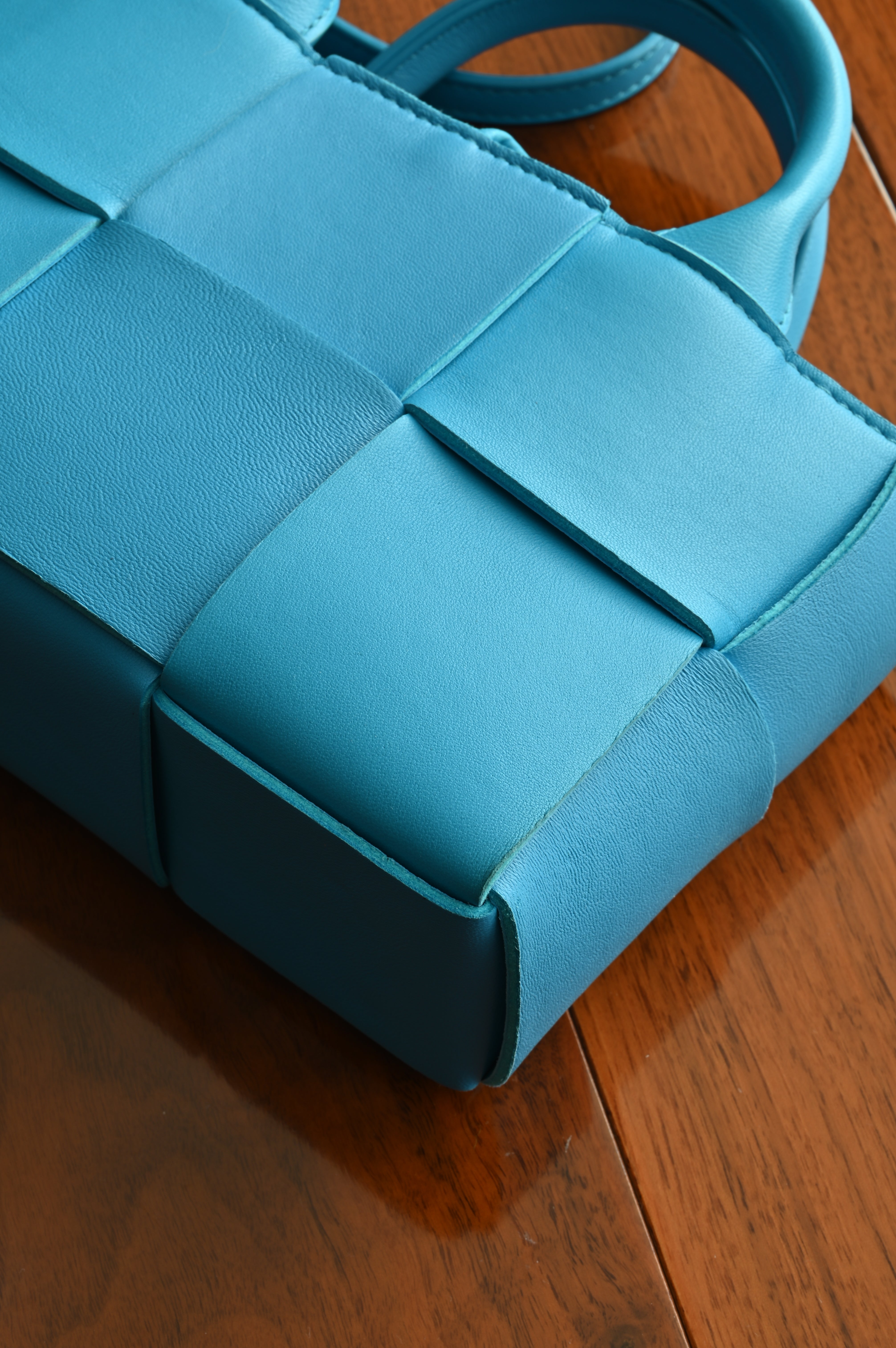 Bottega Veneta Blue Mini Arco Tote Bag detail two