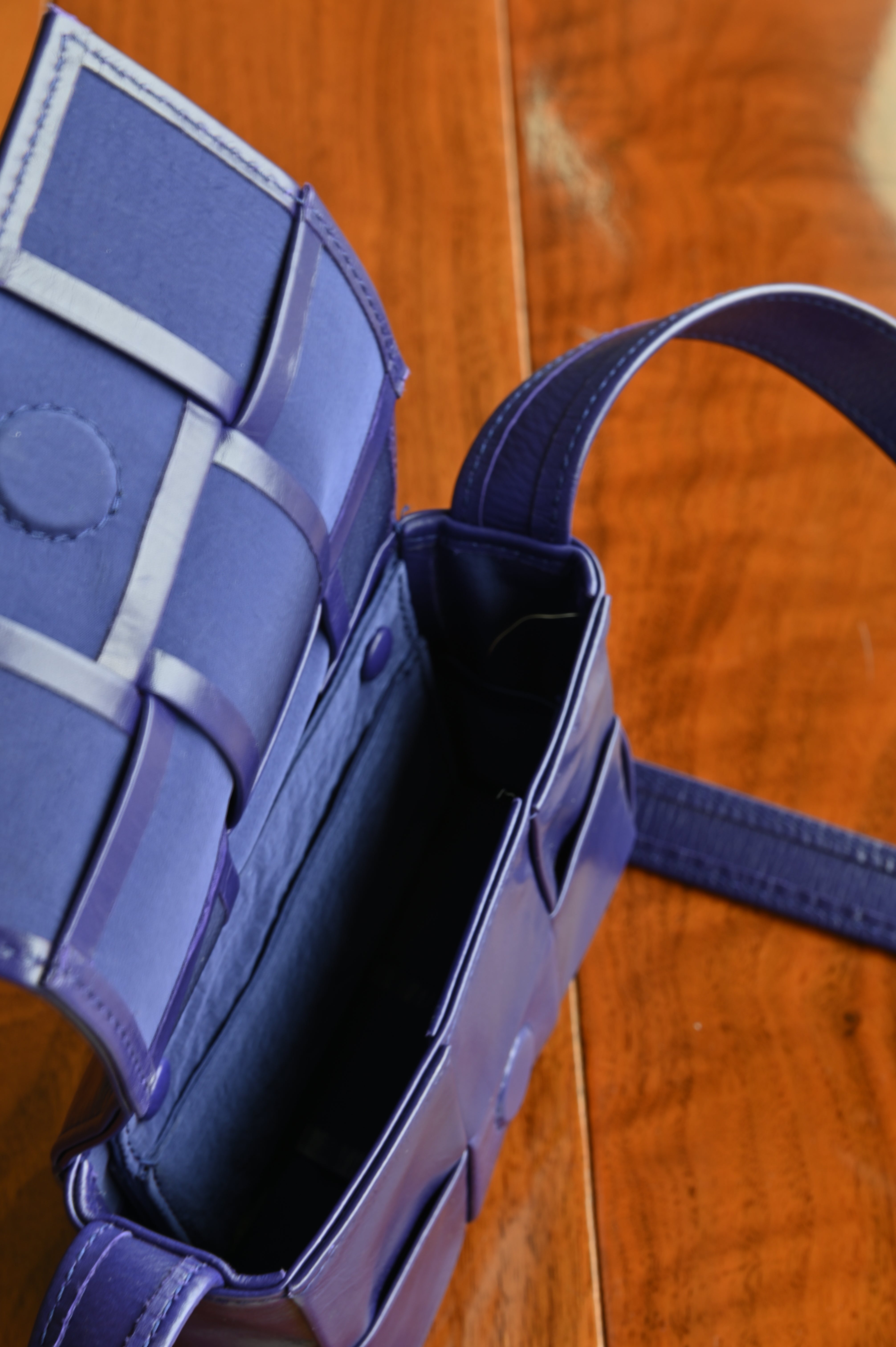 Bottega Veneta Cassette Mini Crossbody Bag inside