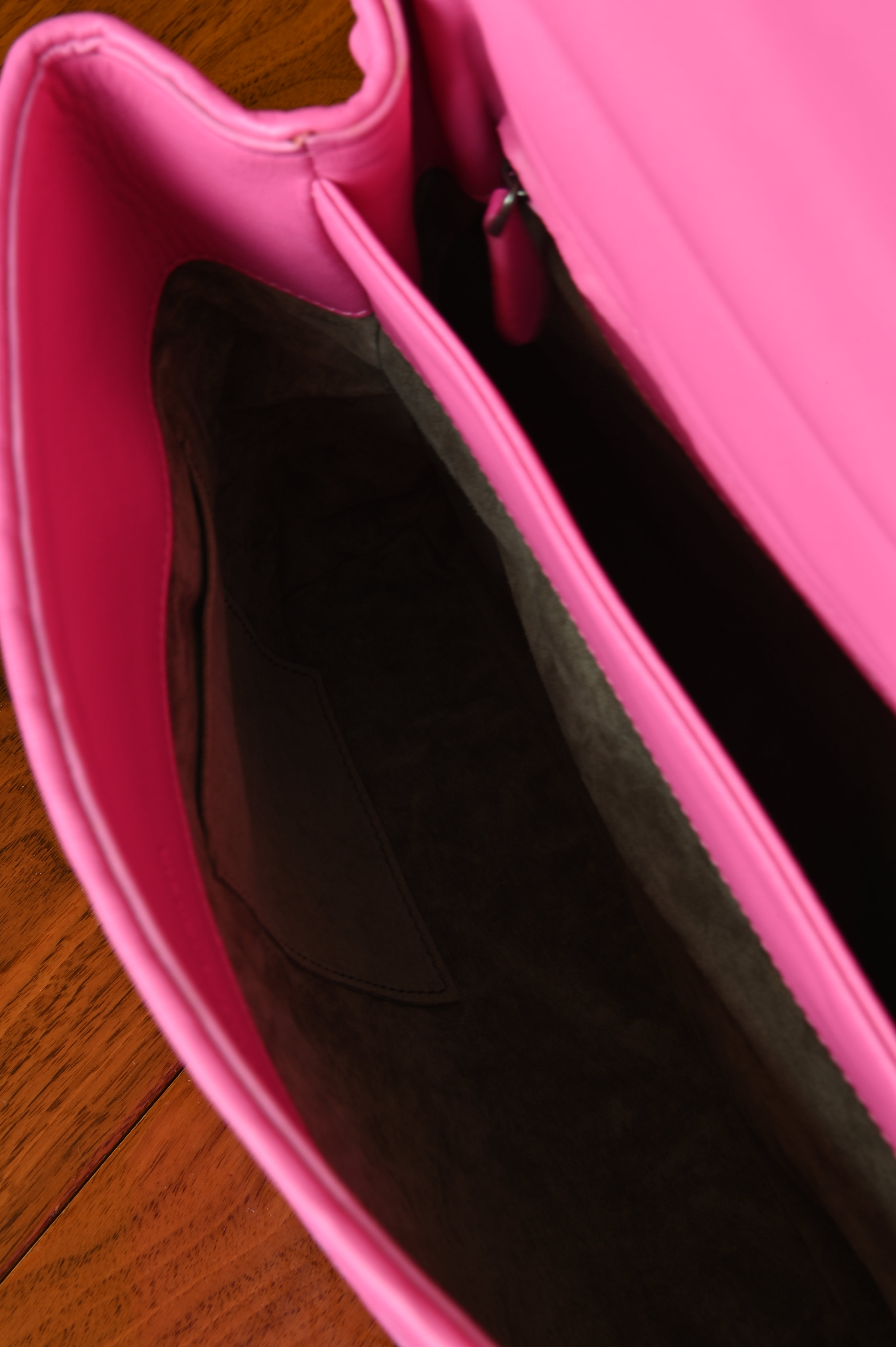 Bottega Veneta Pink Woven Shoulder Bag inside