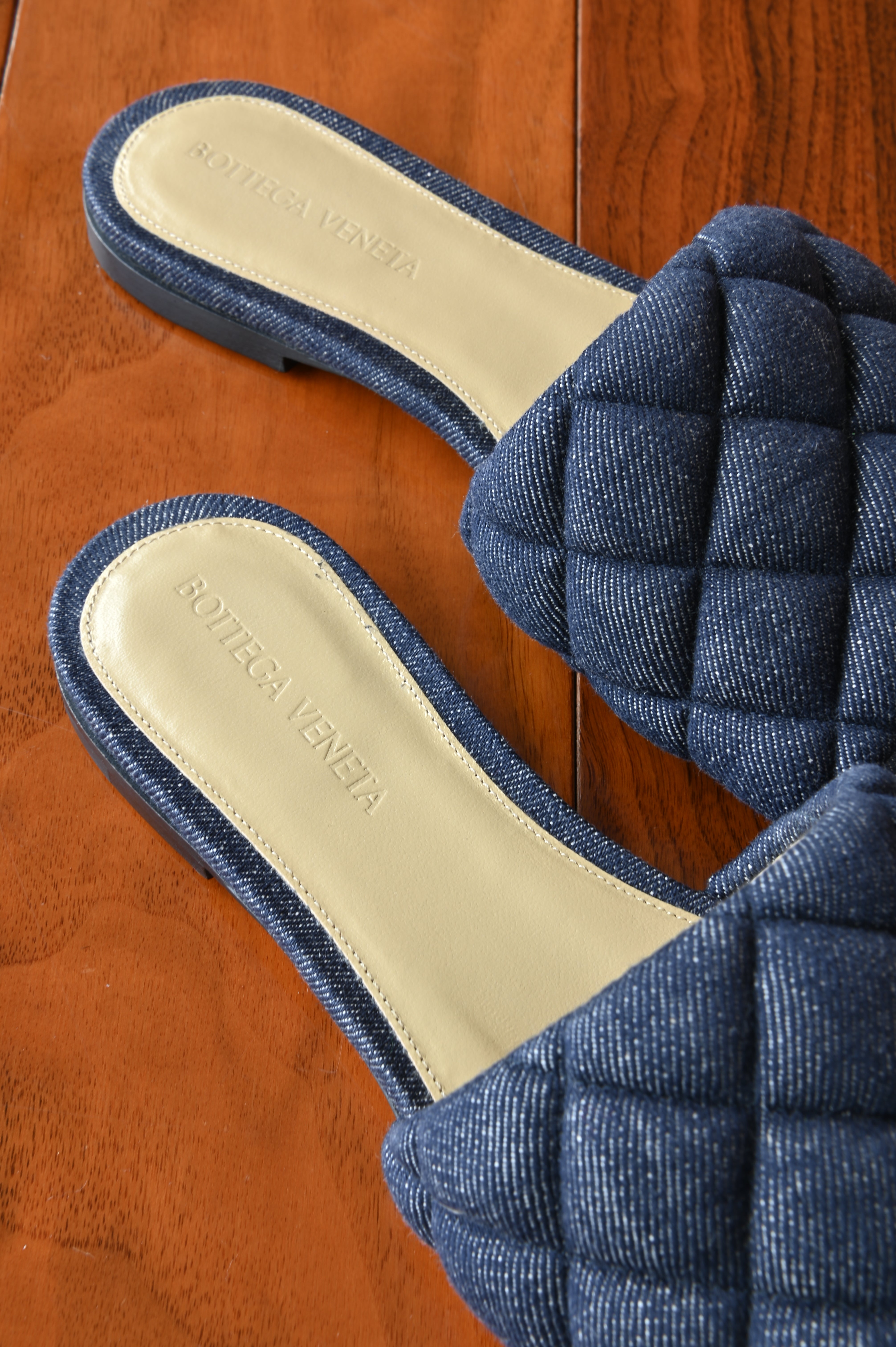 Bottega Veneta Royal Blue Quilted Flats back
