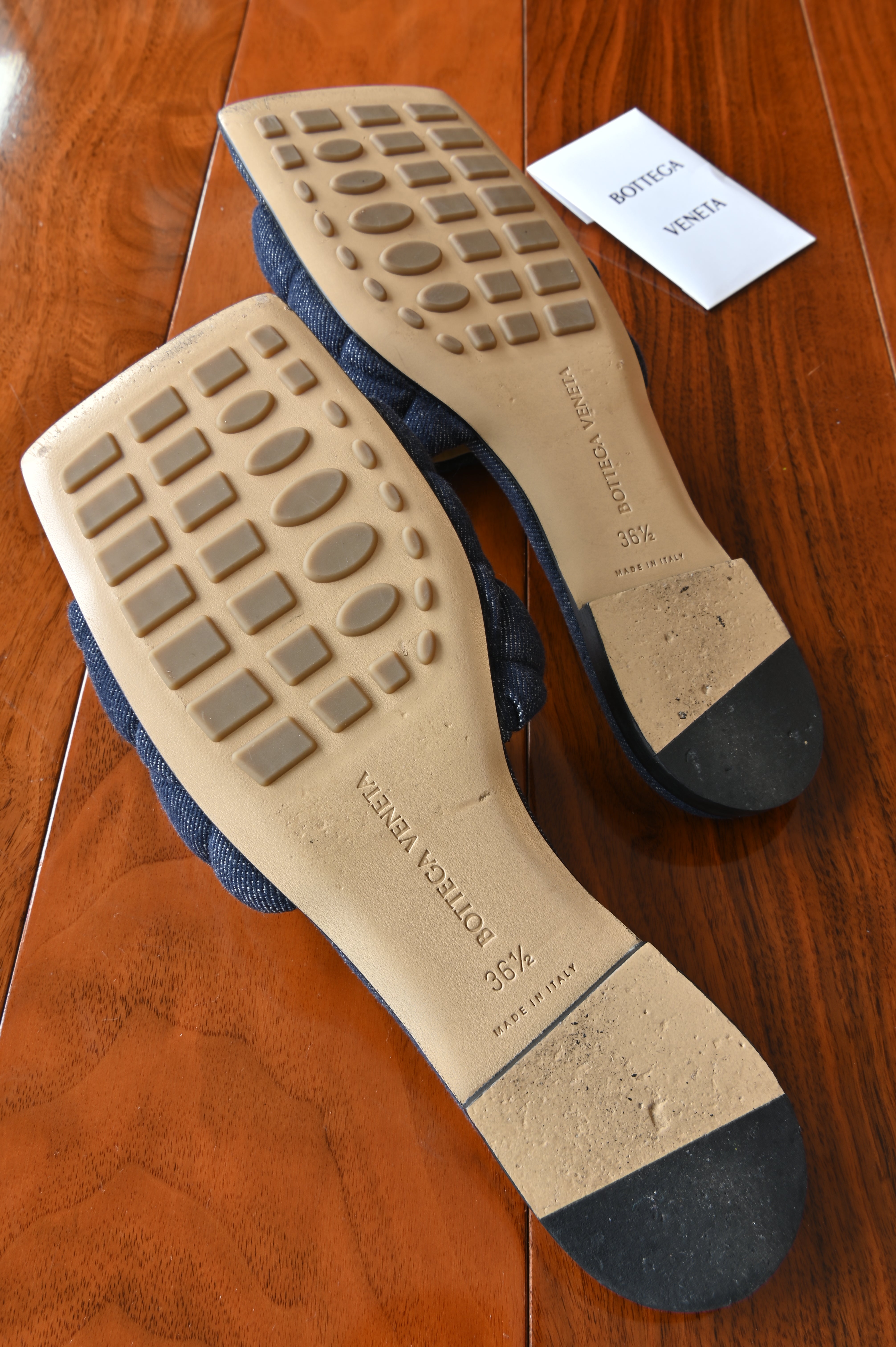 Bottega Veneta Royal Blue Quilted Flats bottom