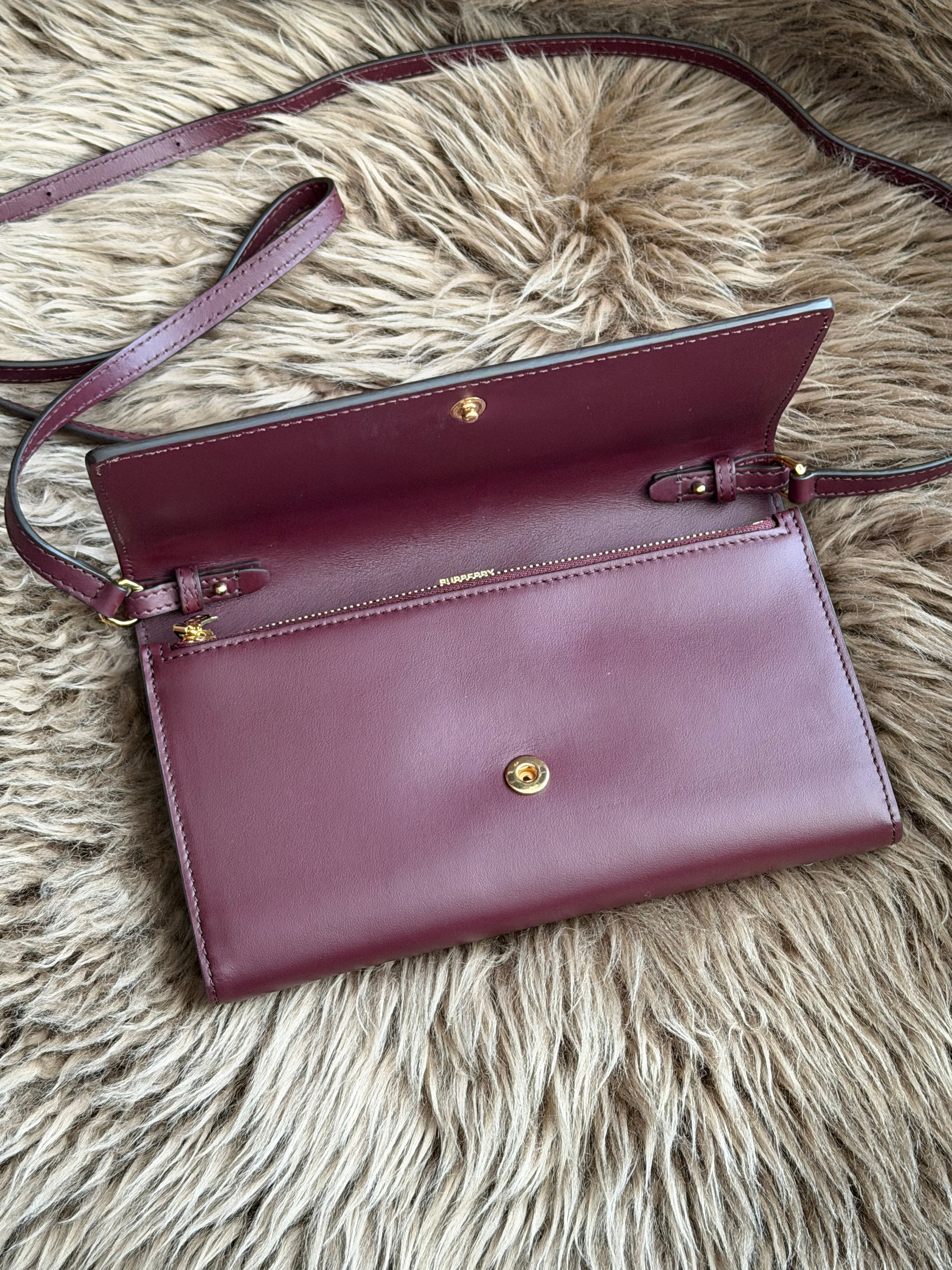 Burberry Hazelmere Wallet on Strap open