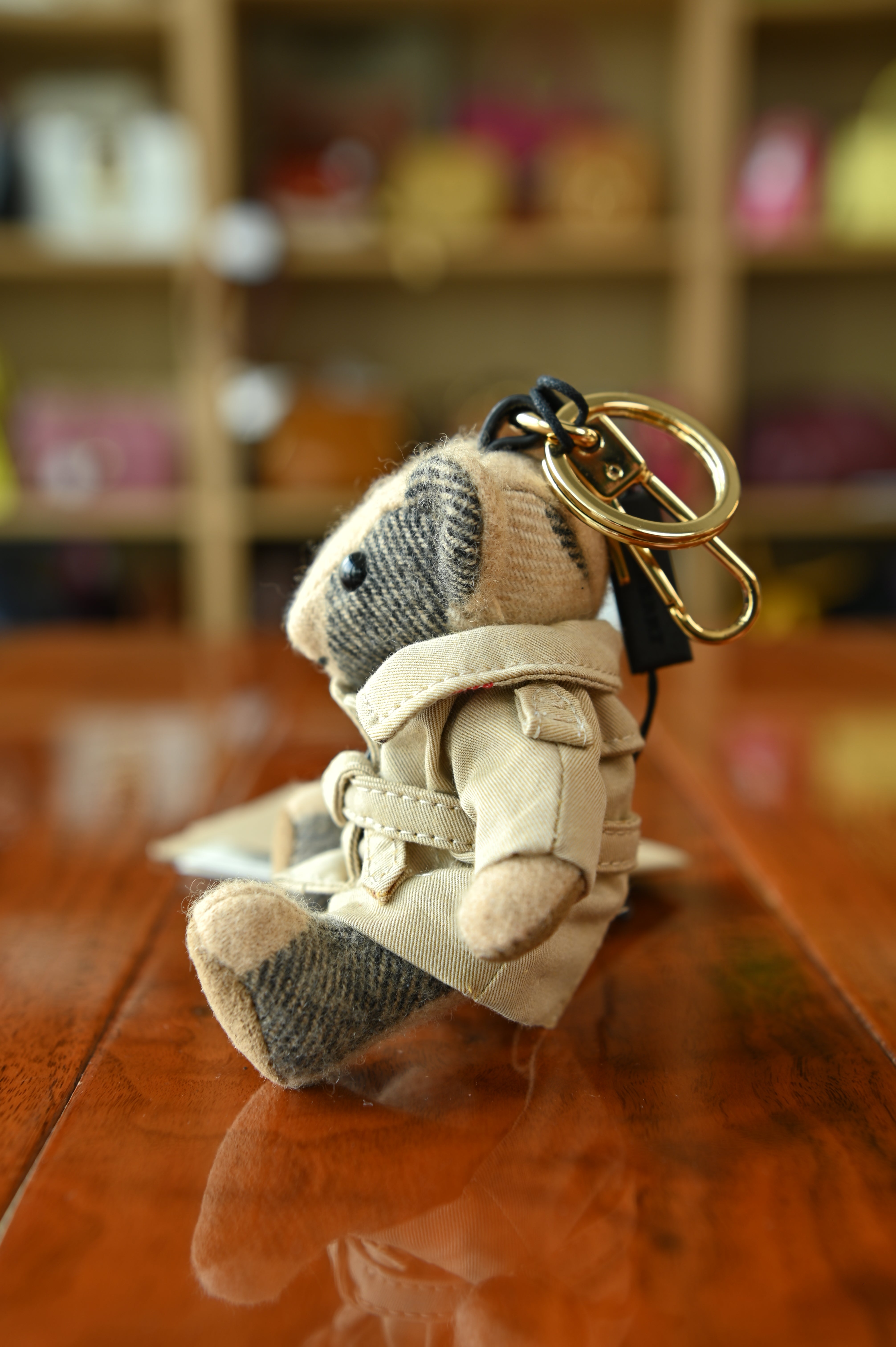 Burberry Light Beige Teddy Bear Cloak Keychain side