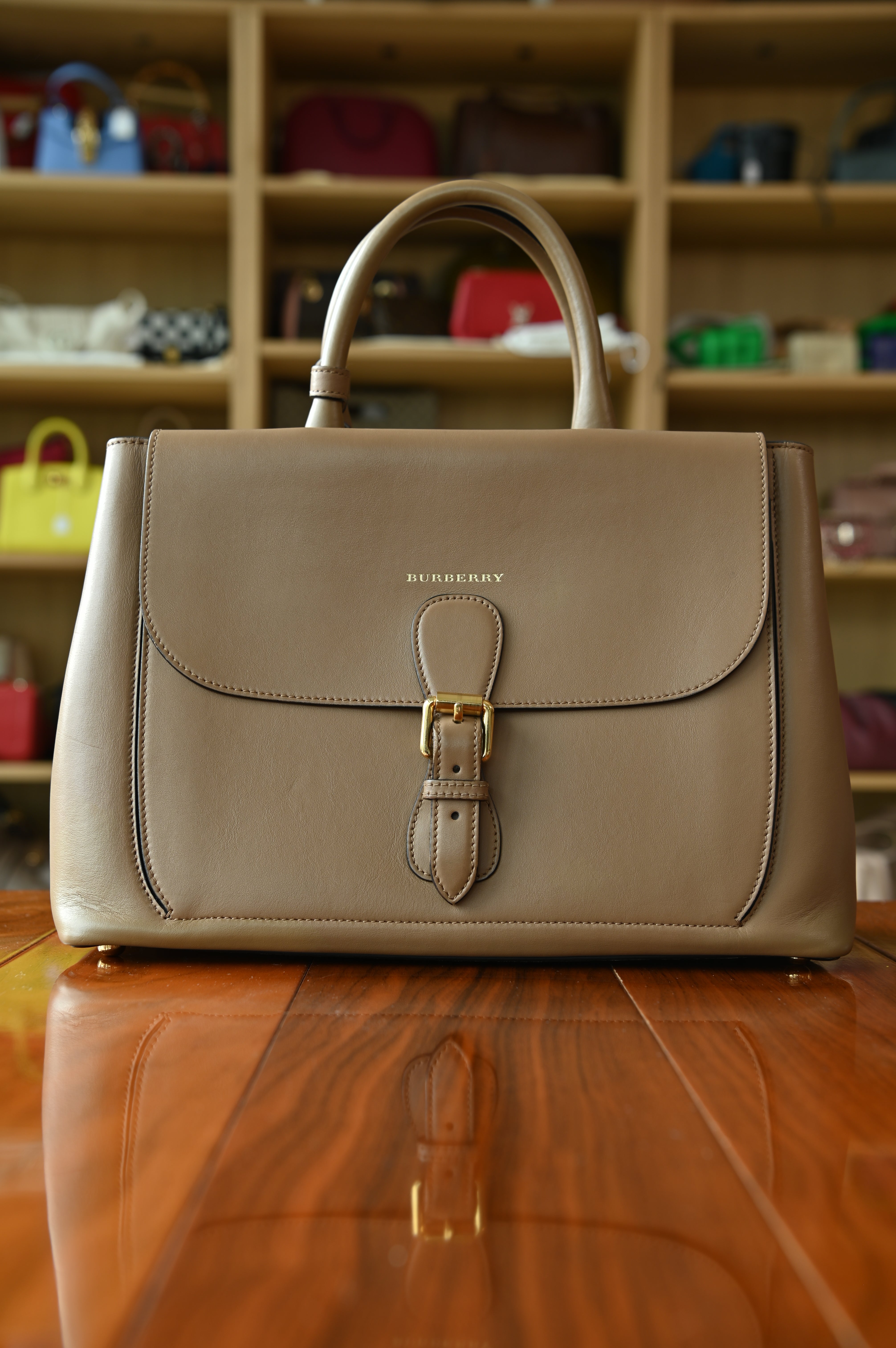 Burberry Mocca Medium Tote Handle Bag