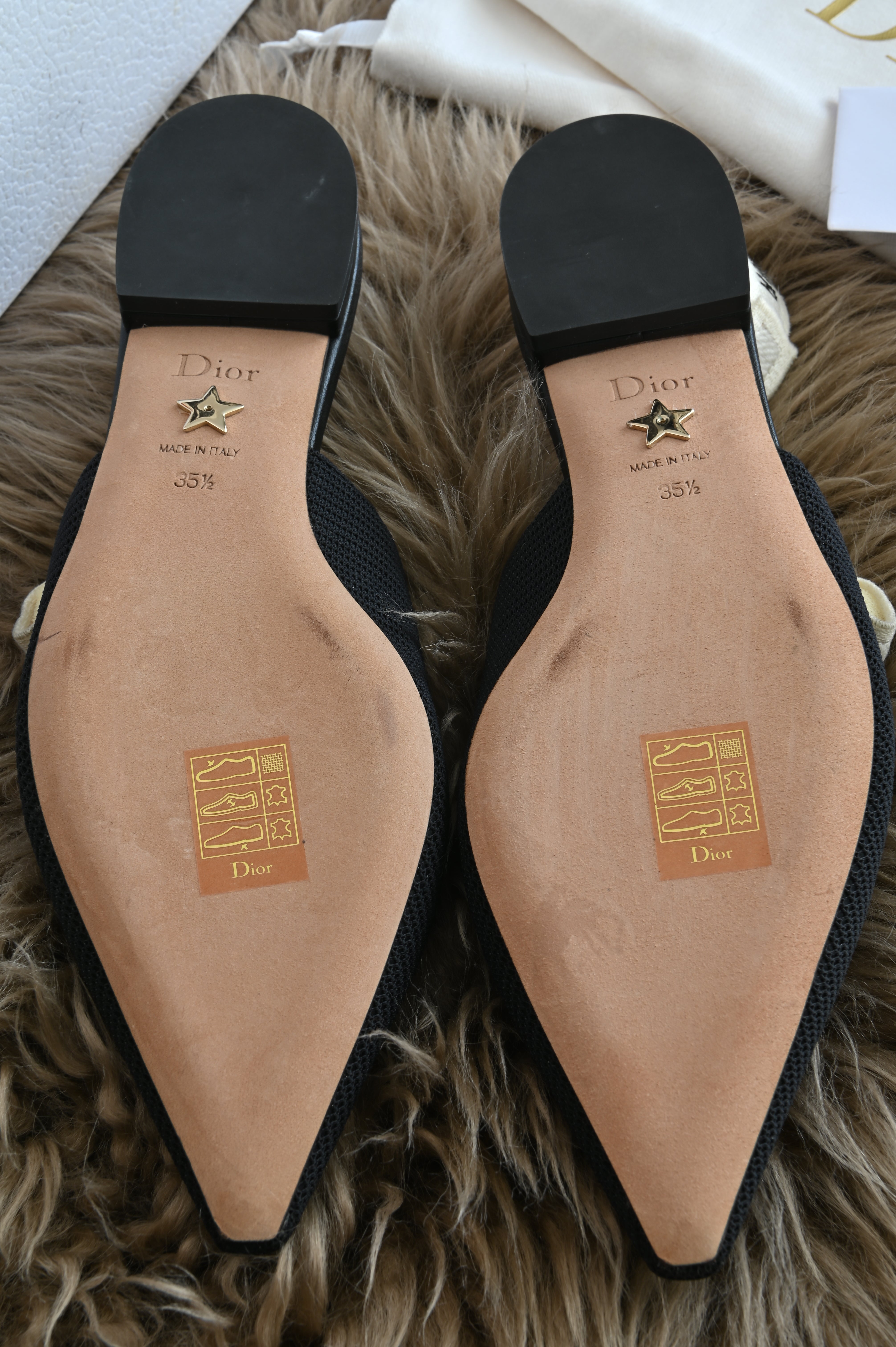 Christian Dior Slingback in black canvas