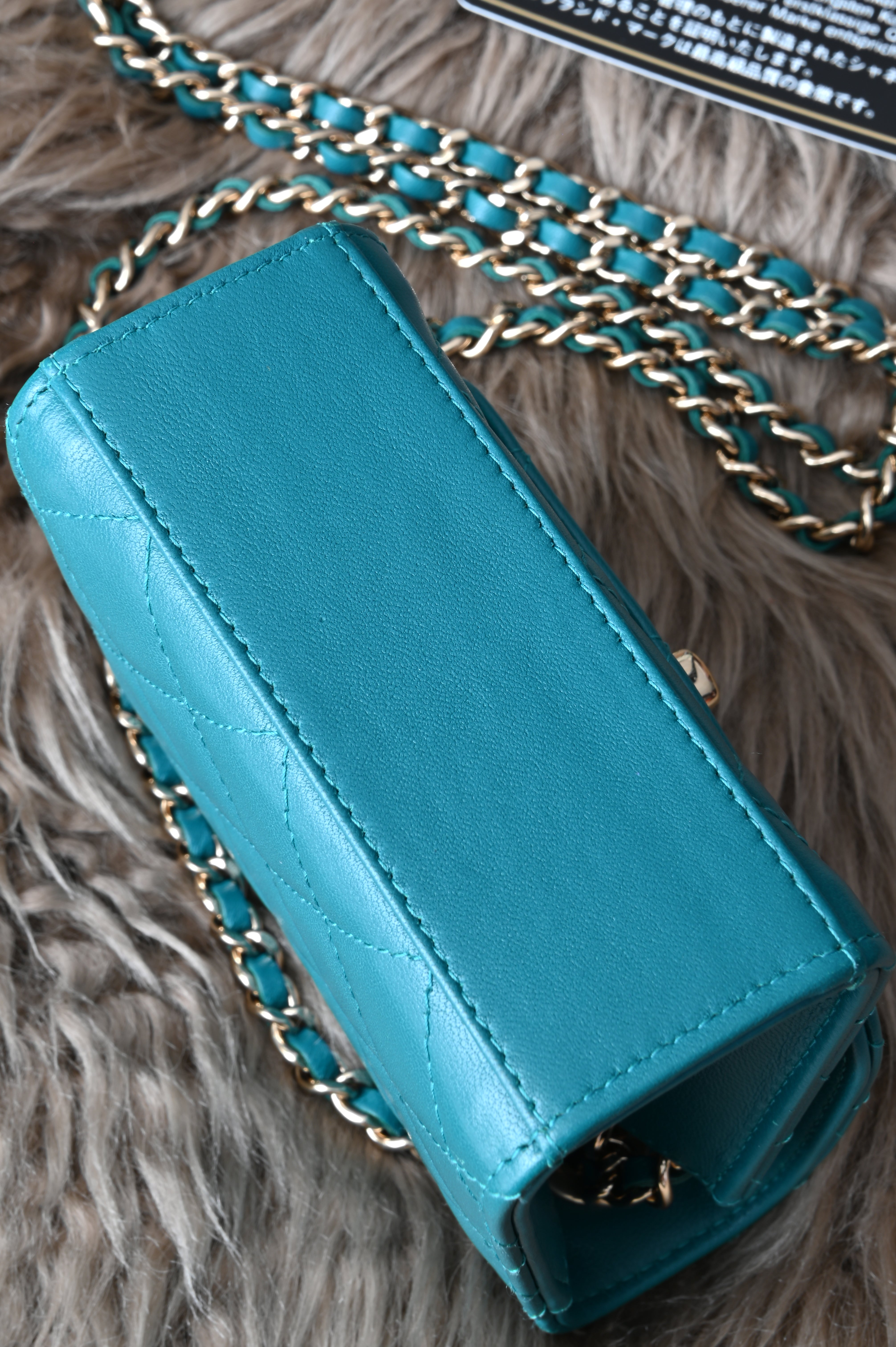 Chanel Quilted Trendy Mini WOC in teal blue