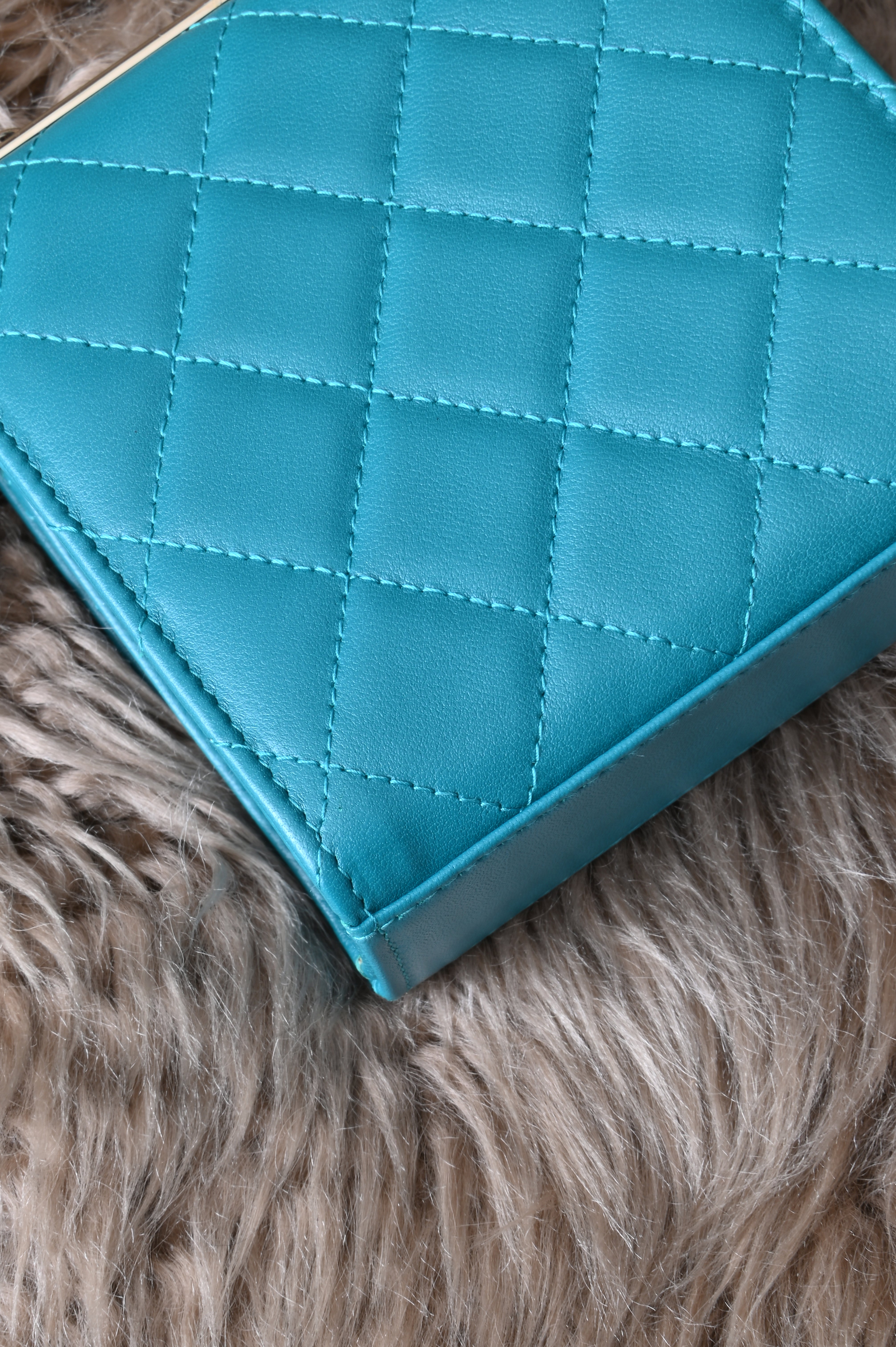 Chanel Quilted Trendy Mini WOC in teal blue