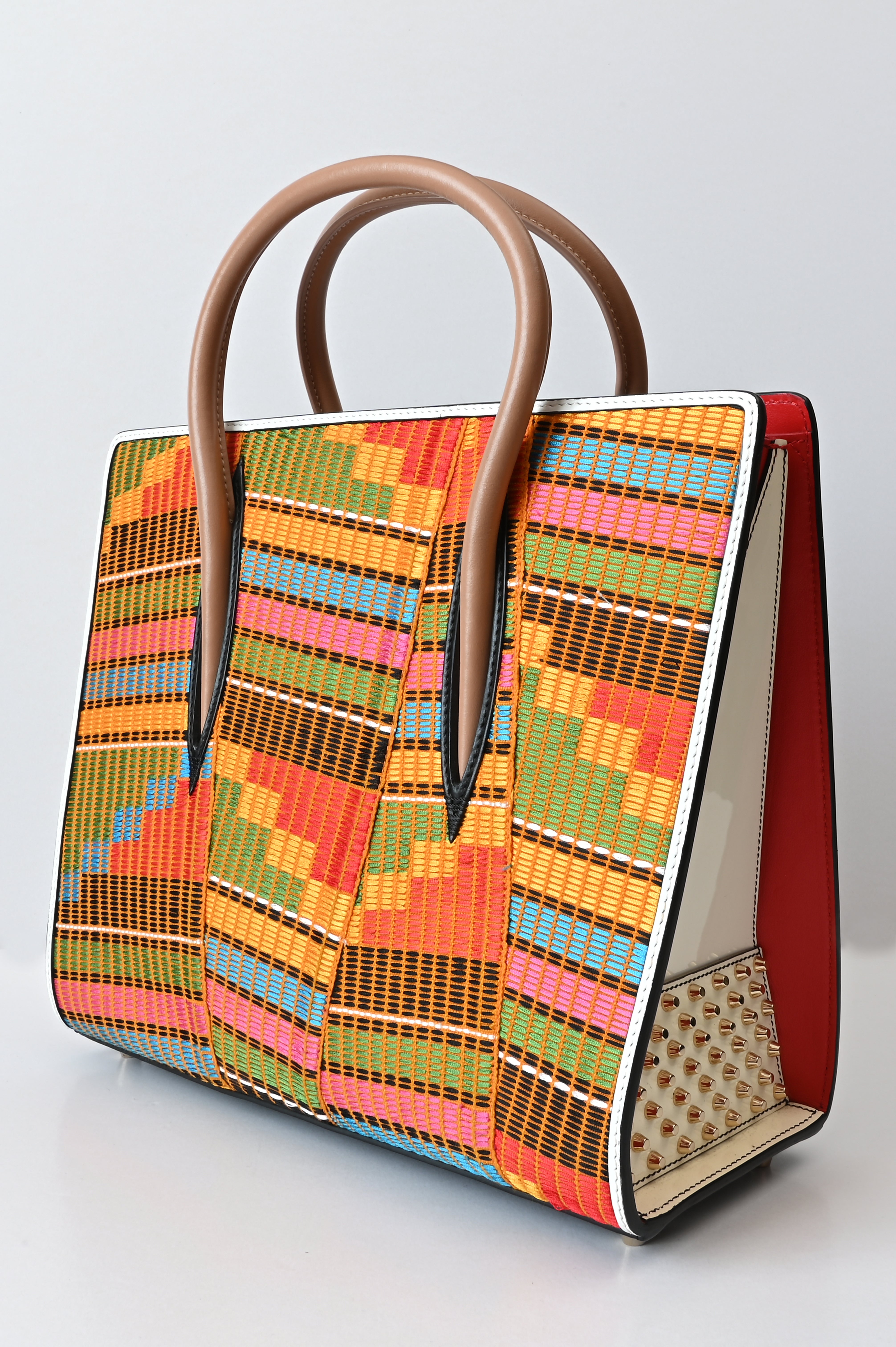 Christian Louboutin Paloma Tote Leather and Africube Textile