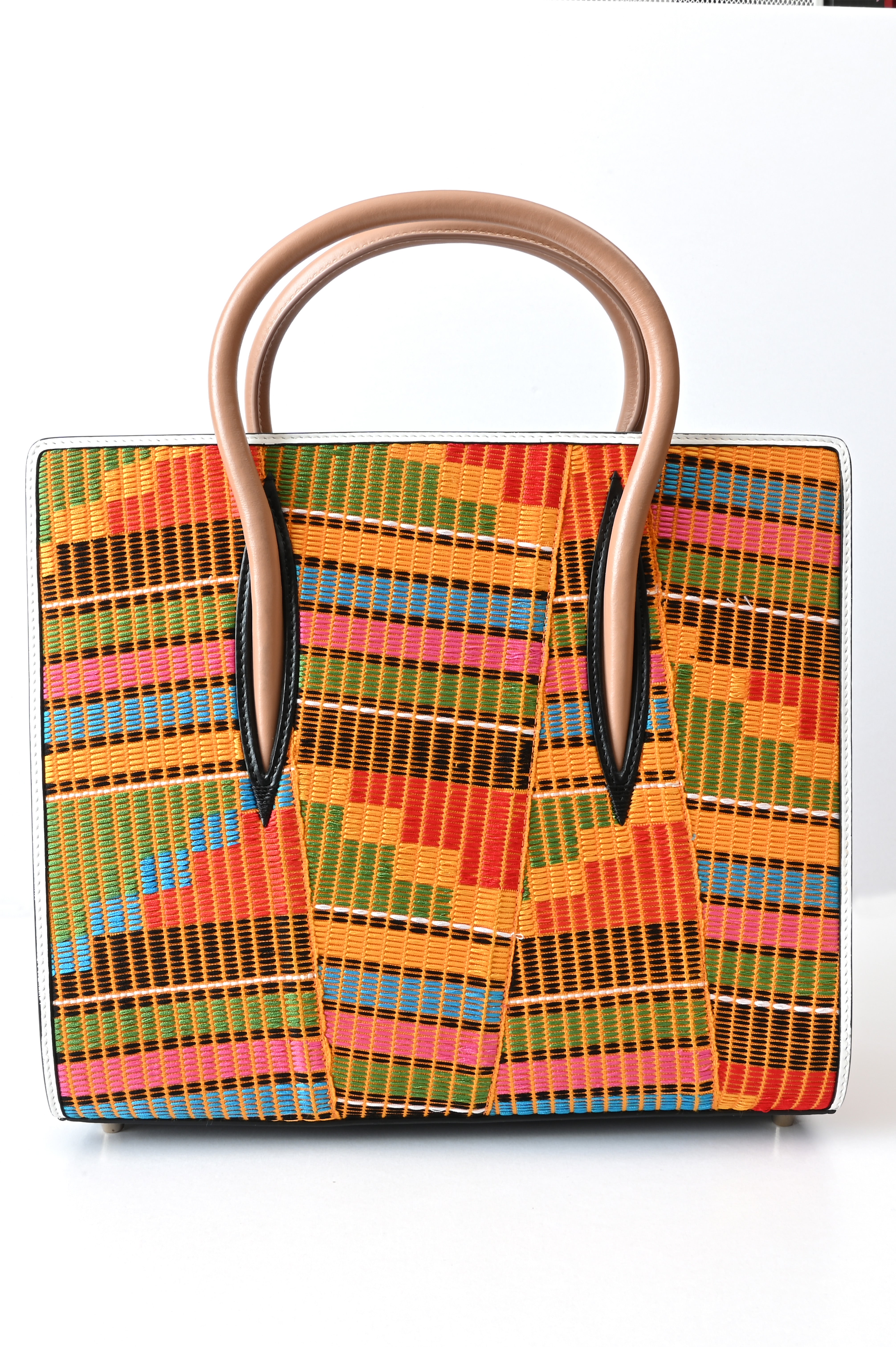 Christian Louboutin Paloma Tote Leather and Africube Textile