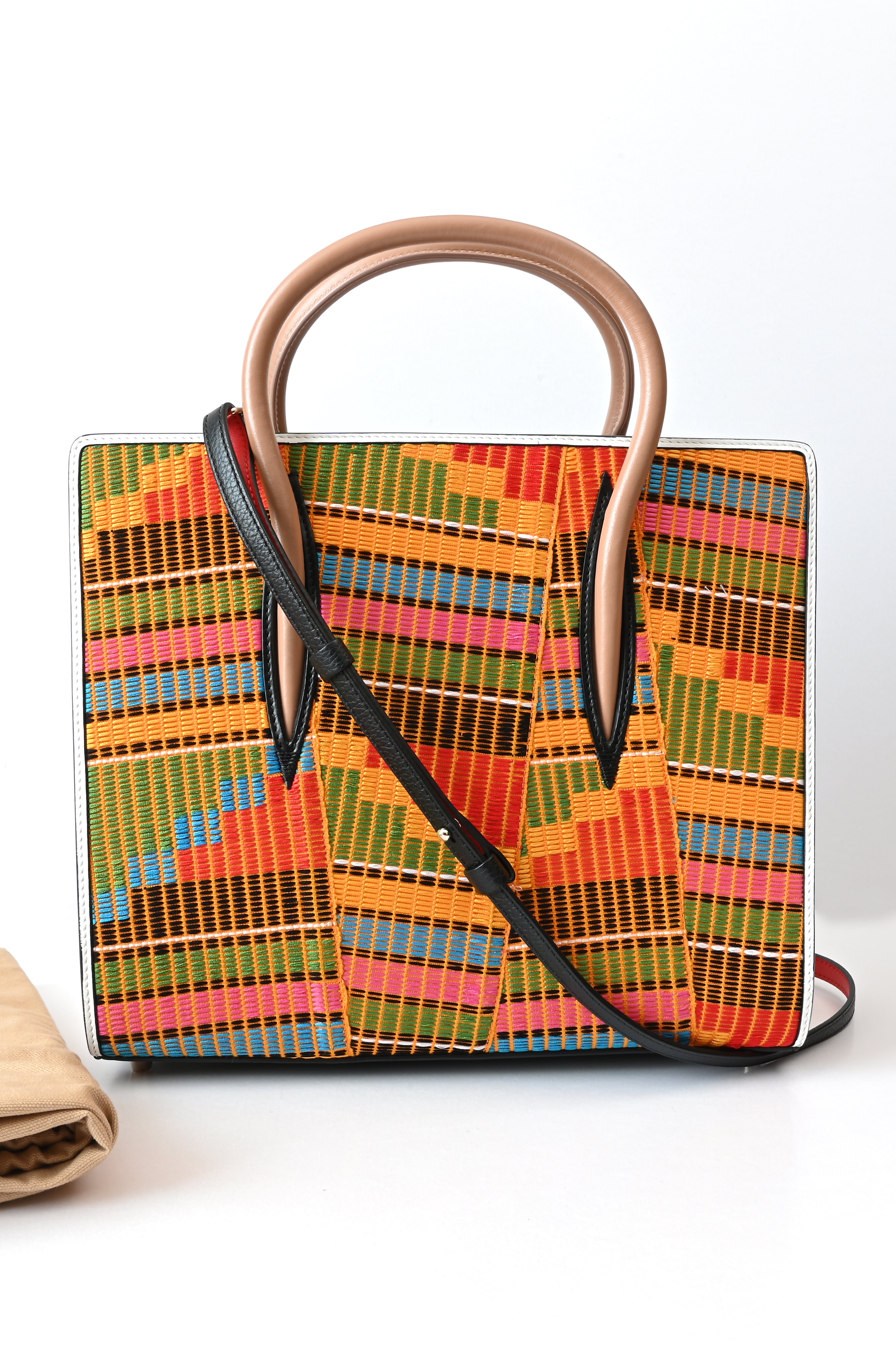 Christian Louboutin Paloma Tote Leather and Africube Textile