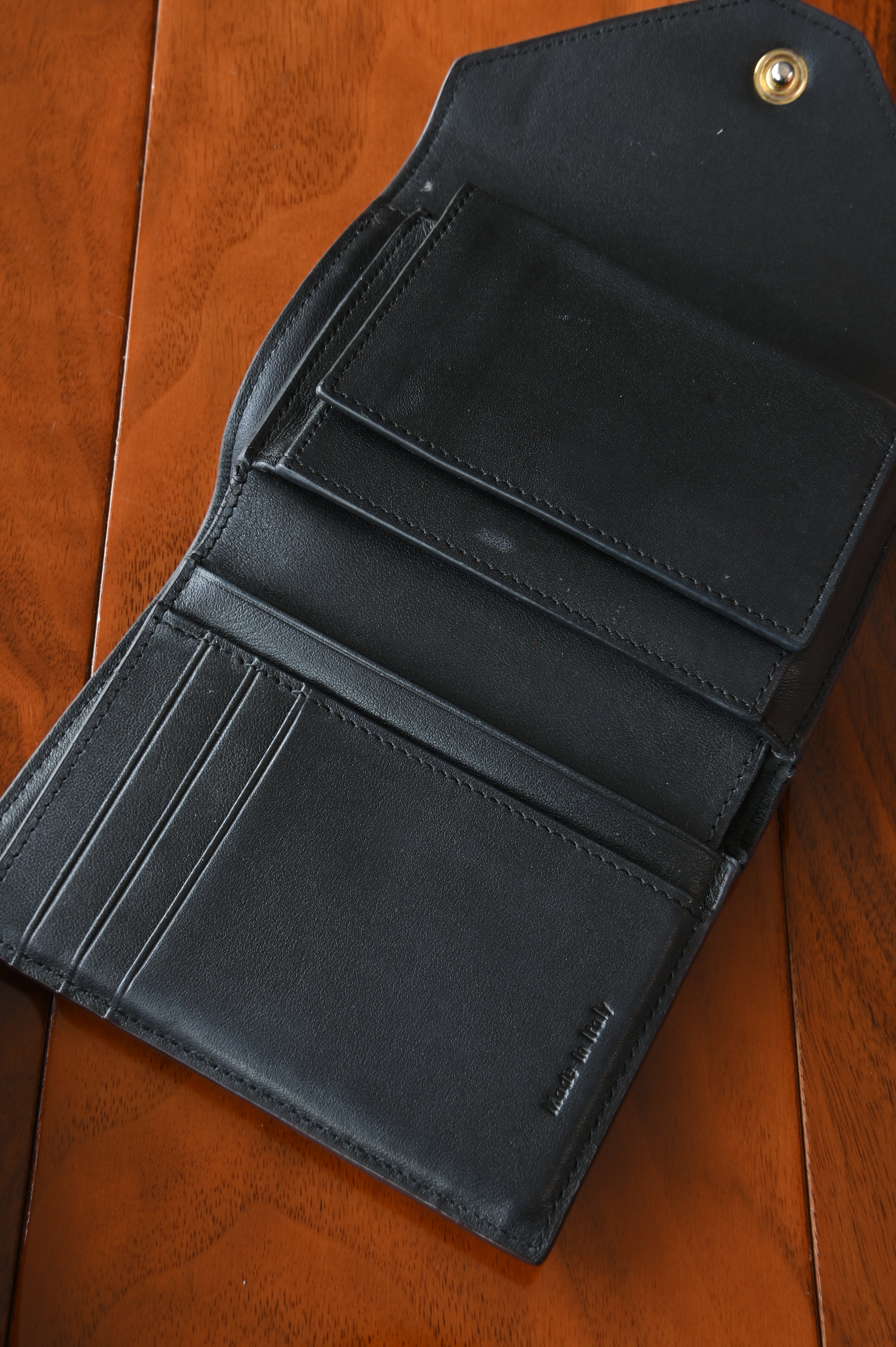 Céline Envelope Tri-Color Compact Wallet open two