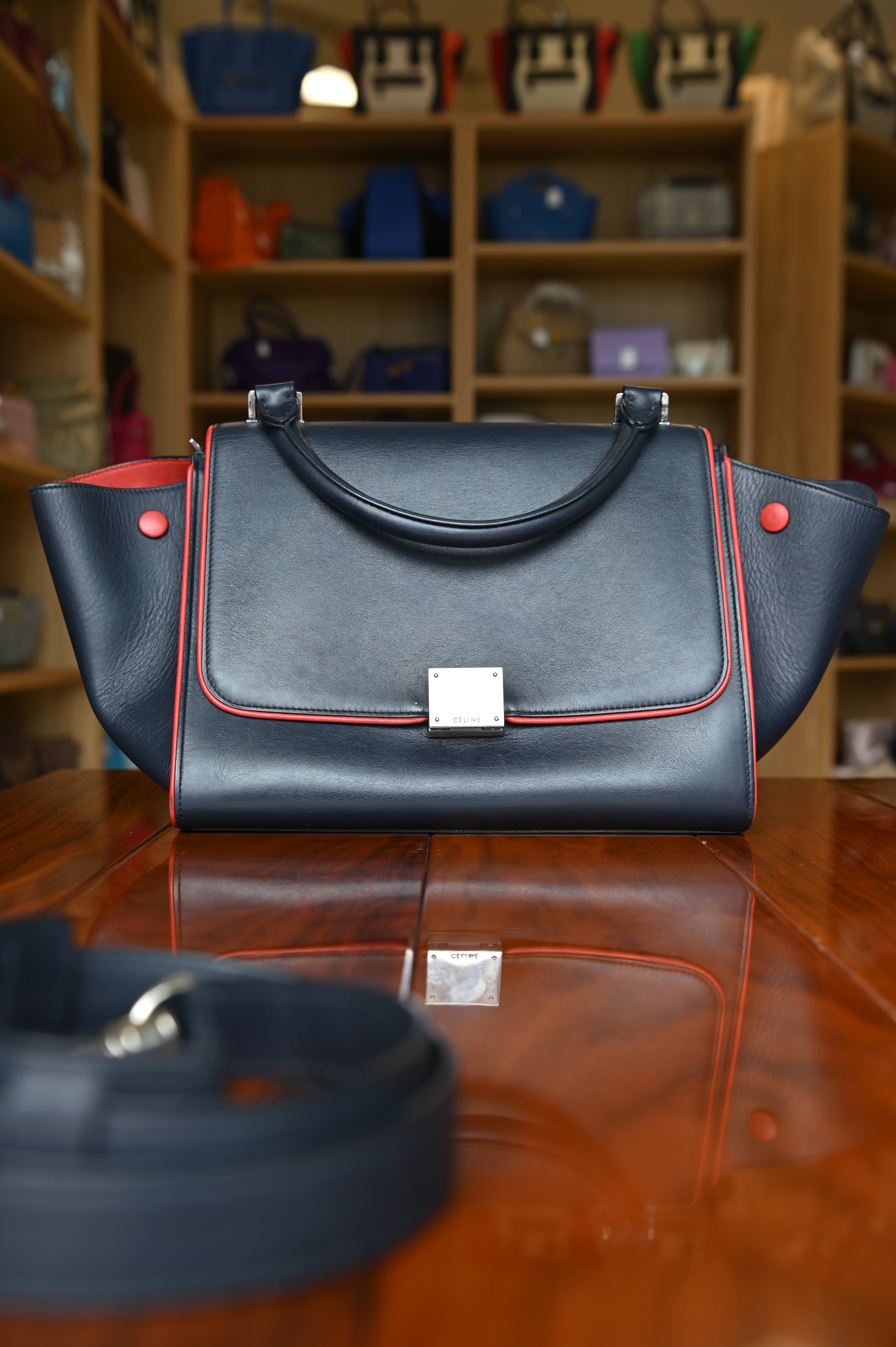 Celine Blue Trapeze LUGGAGE Handbag