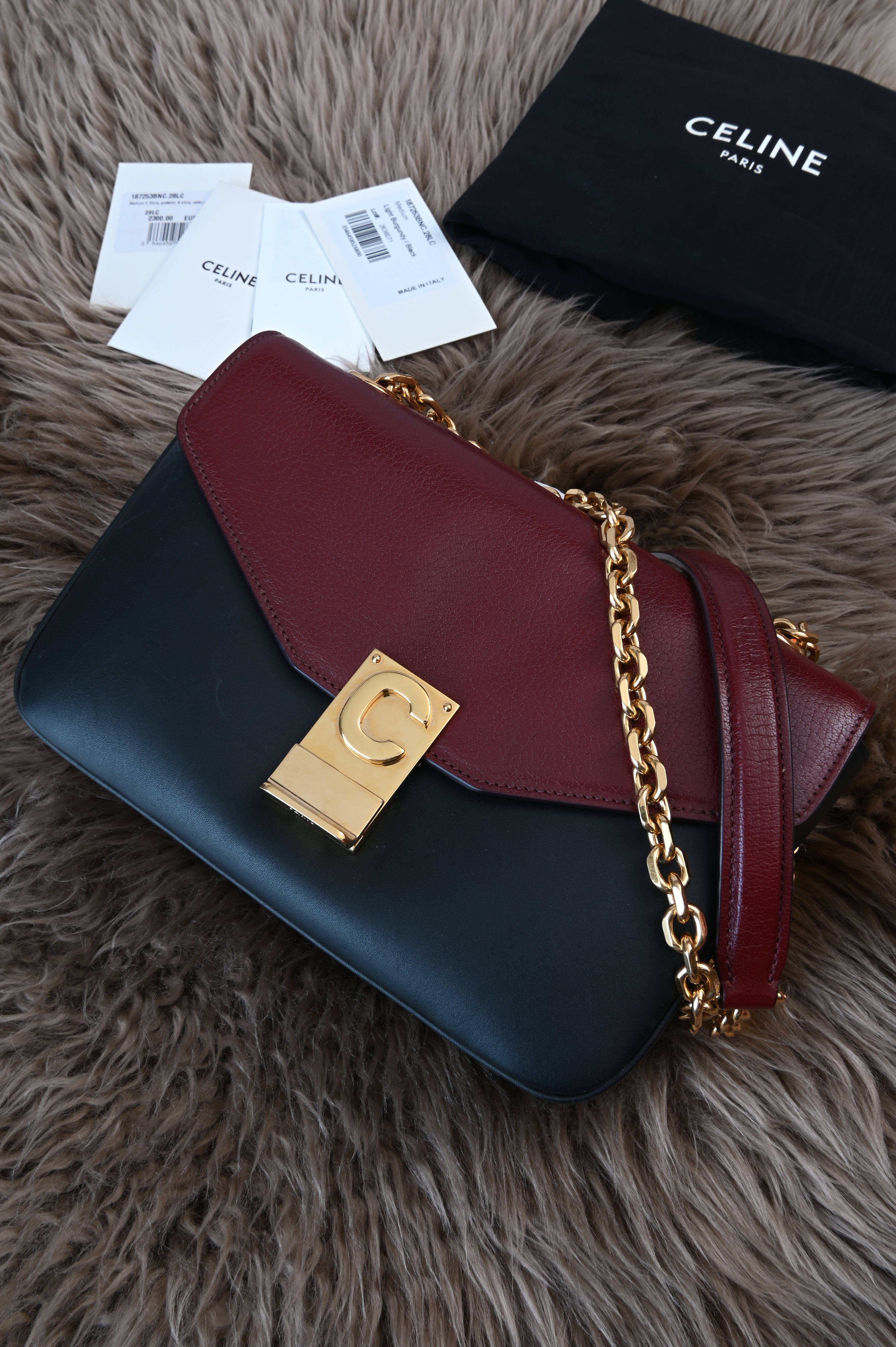 Celine Medium C two-tone shoulder bag