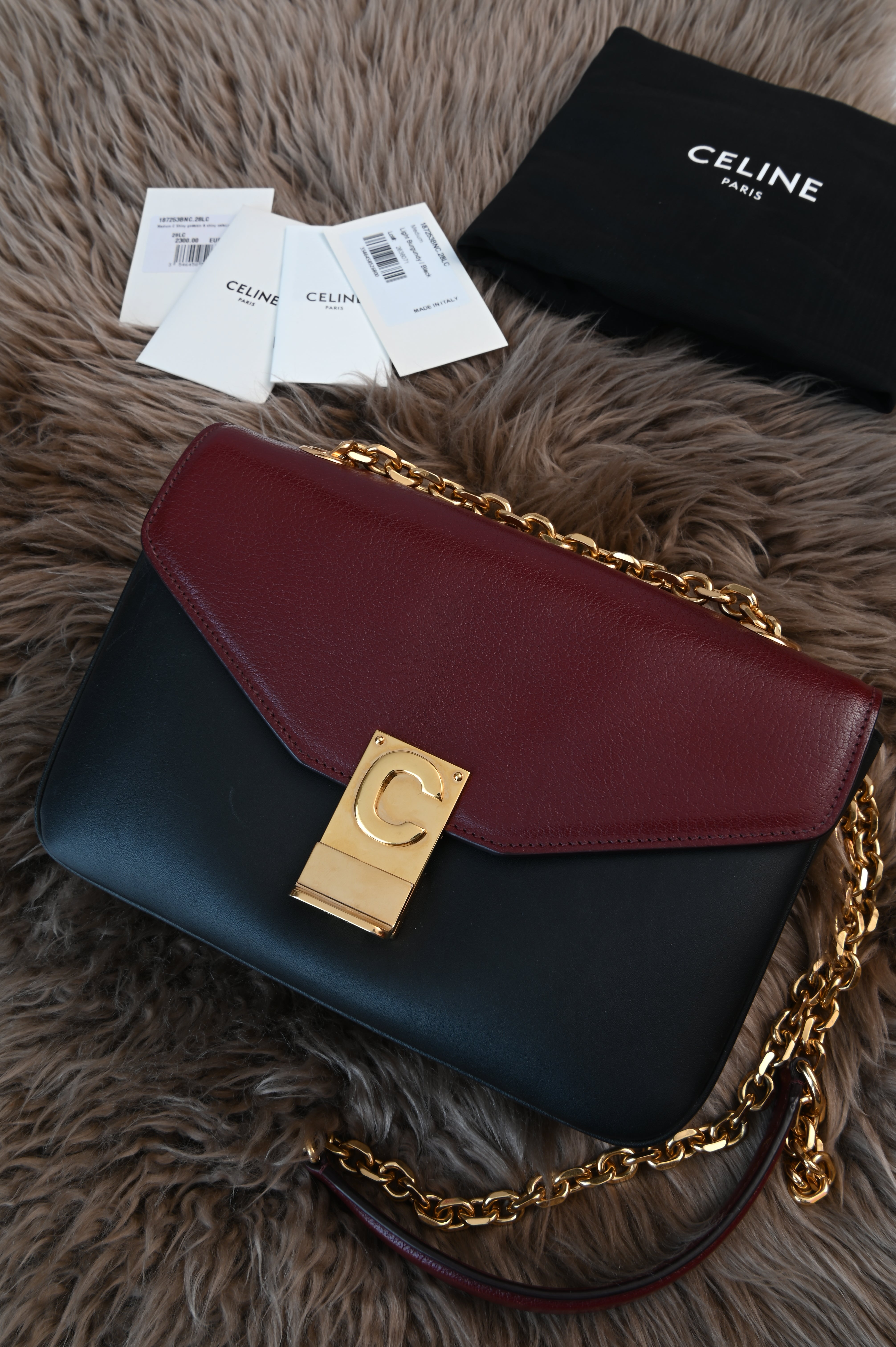 Celine Medium C two-tone shoulder bag Front