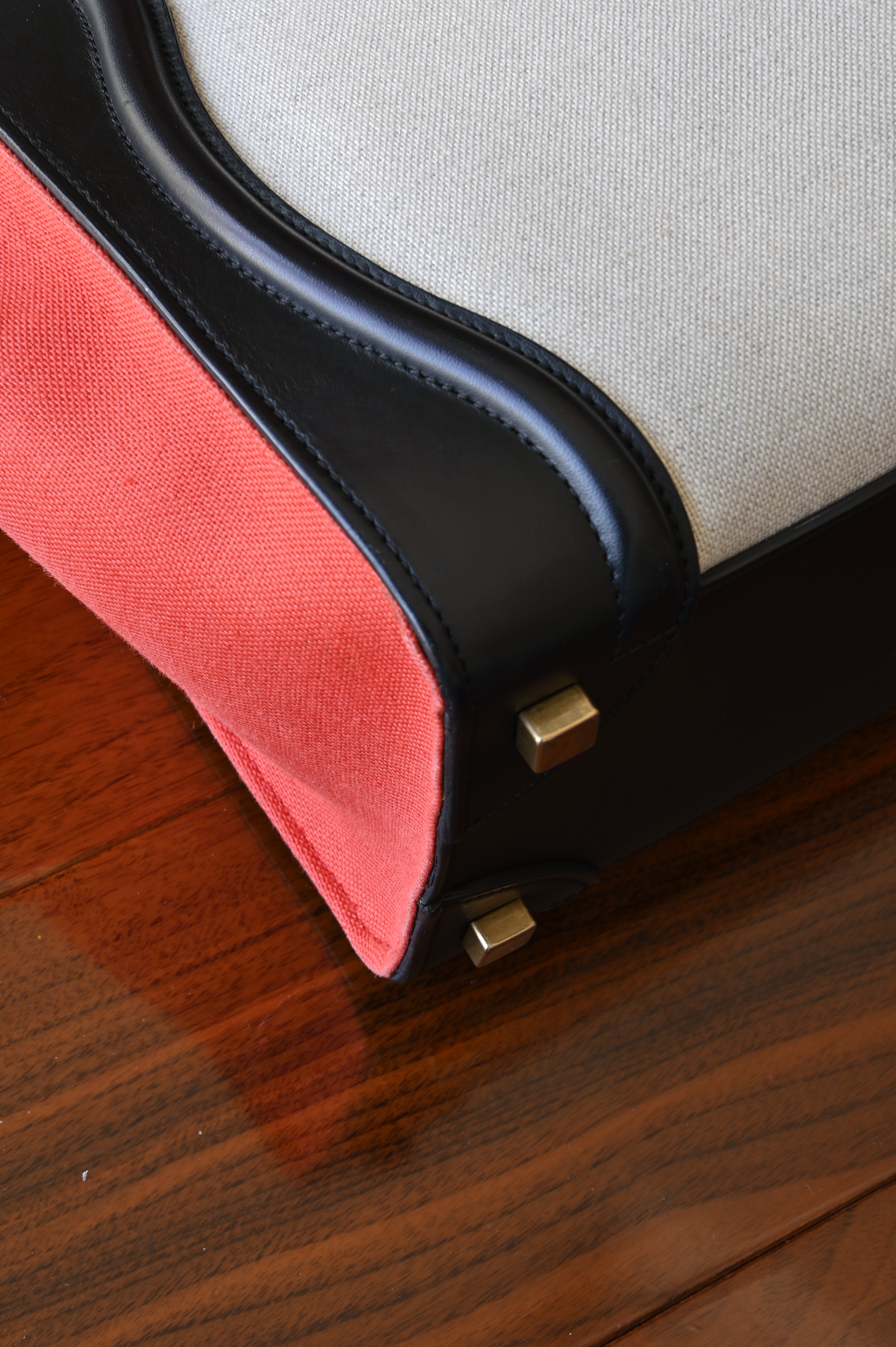 Celine Red Micro Luggage Tote Bag angle