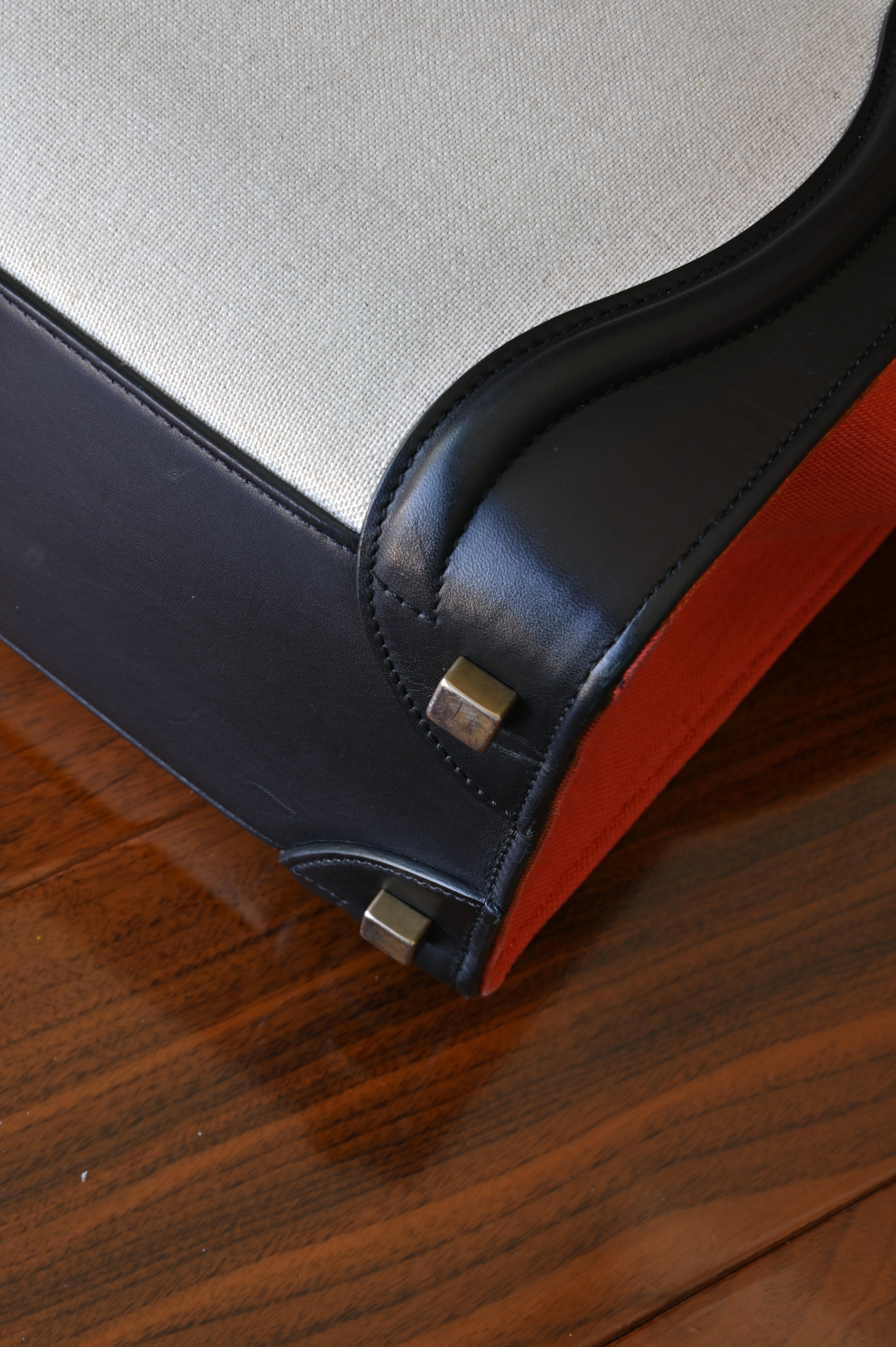 Celine Red Micro Luggage Tote Bag angle two