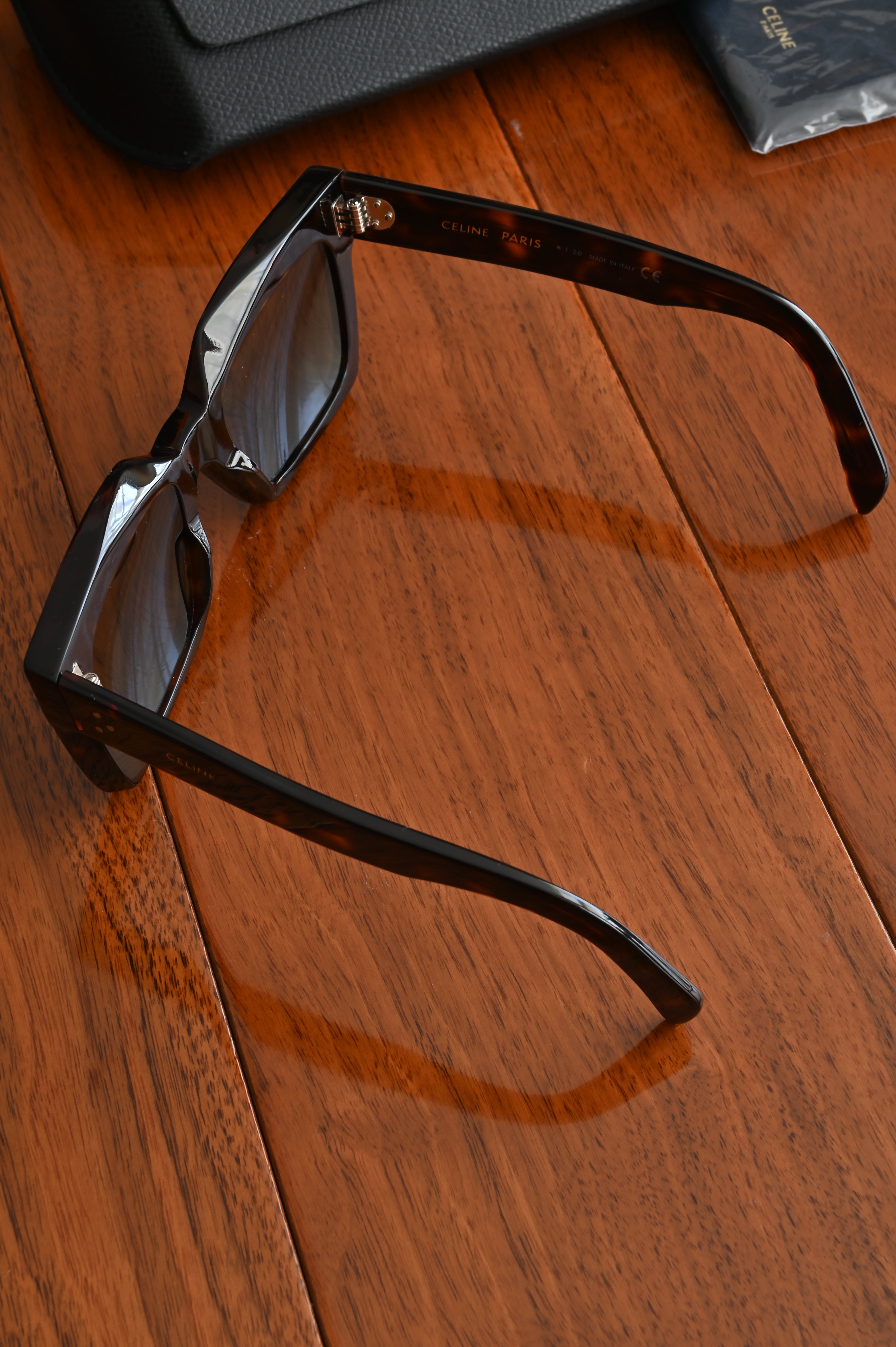 Celine Squared frame Burgundy brown Sunglasses top