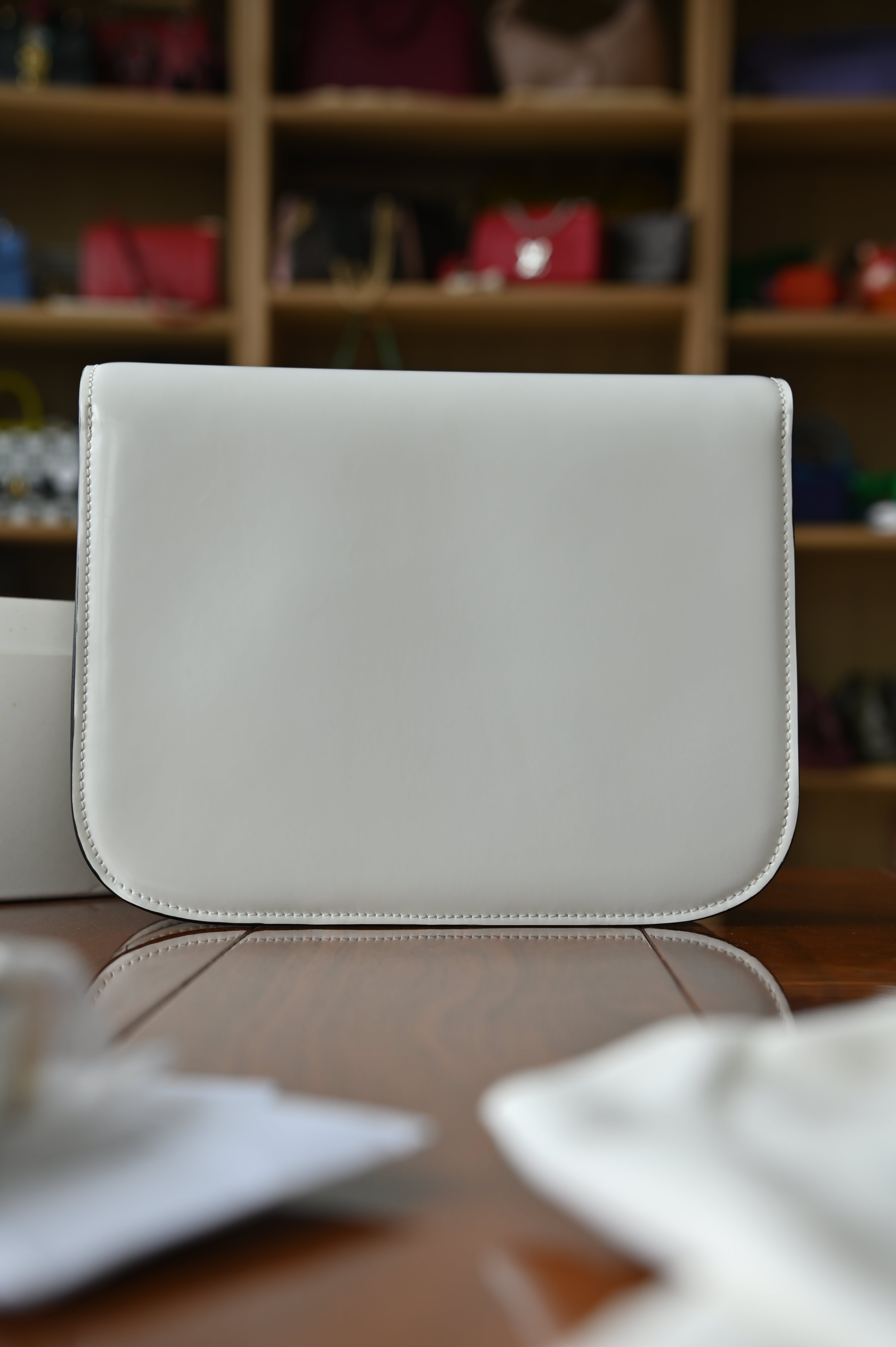 Celine White Classic Box Bag back