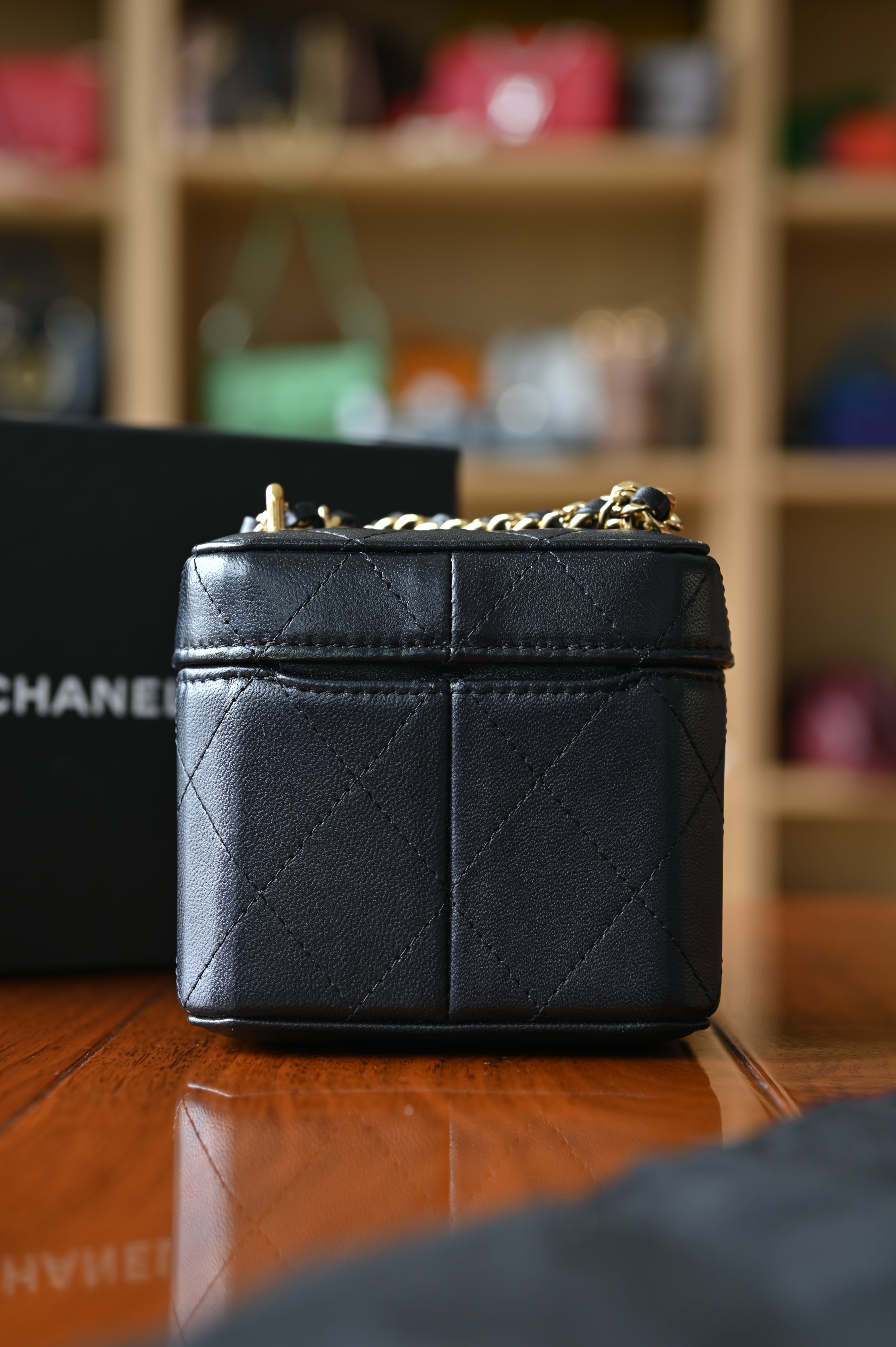 Chanel Black Quilted Mini Case Shoulder Bag back