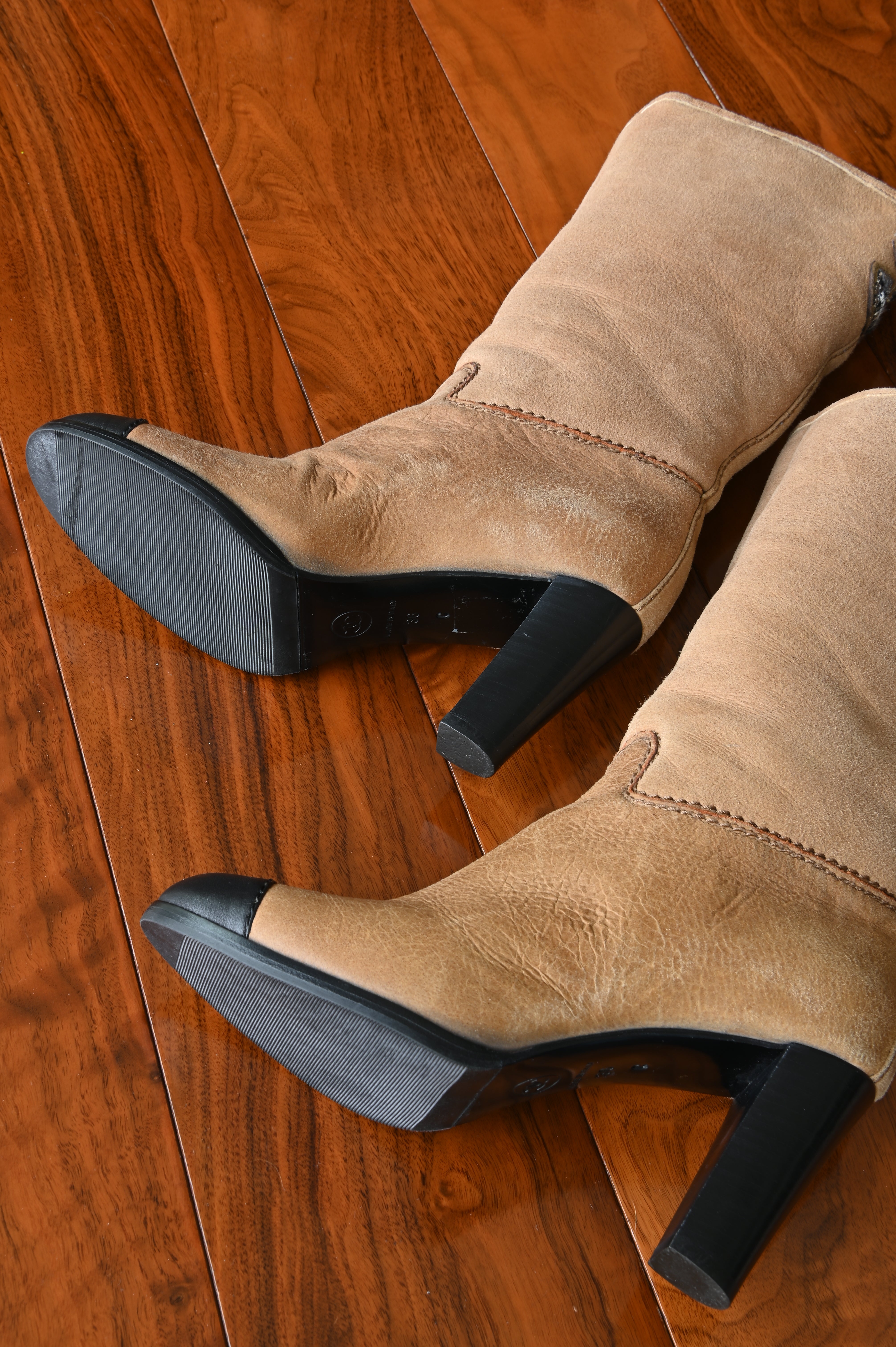 Chanel Brown Leather Boots bottom