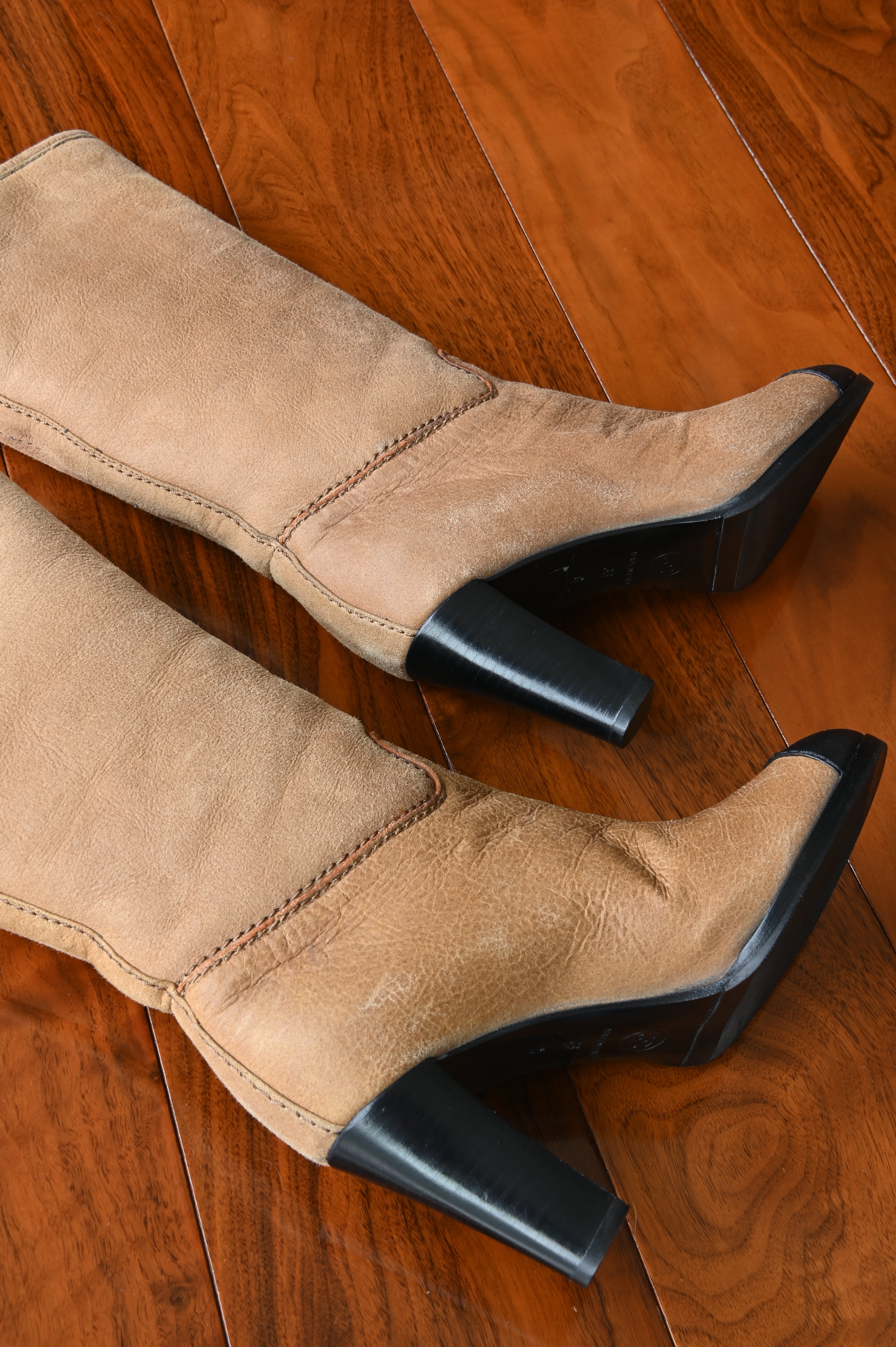 Chanel Brown Leather Boots bottom two