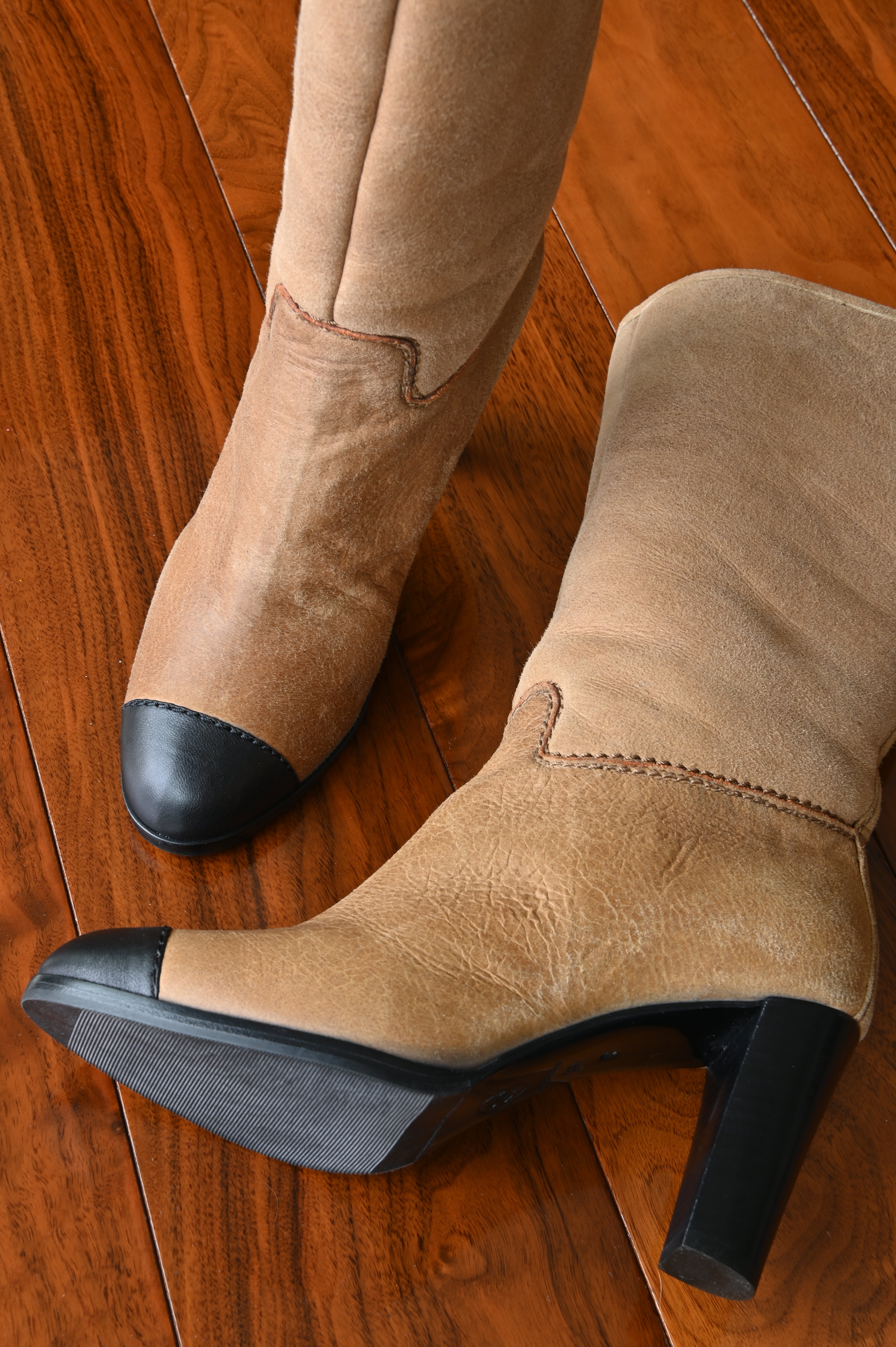 Chanel Brown Leather Boots right