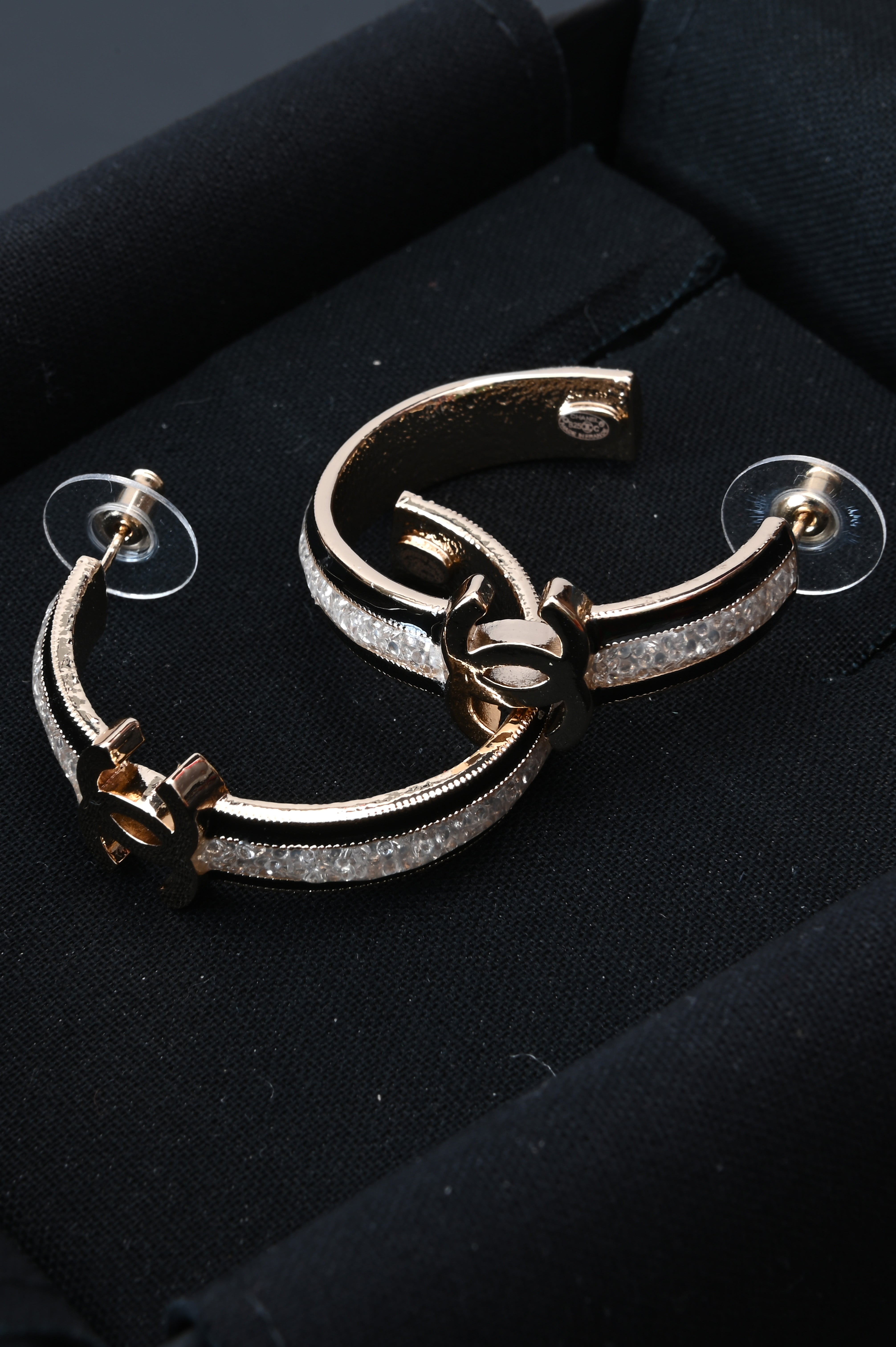 Chanel CC B25 Hoop Earrings