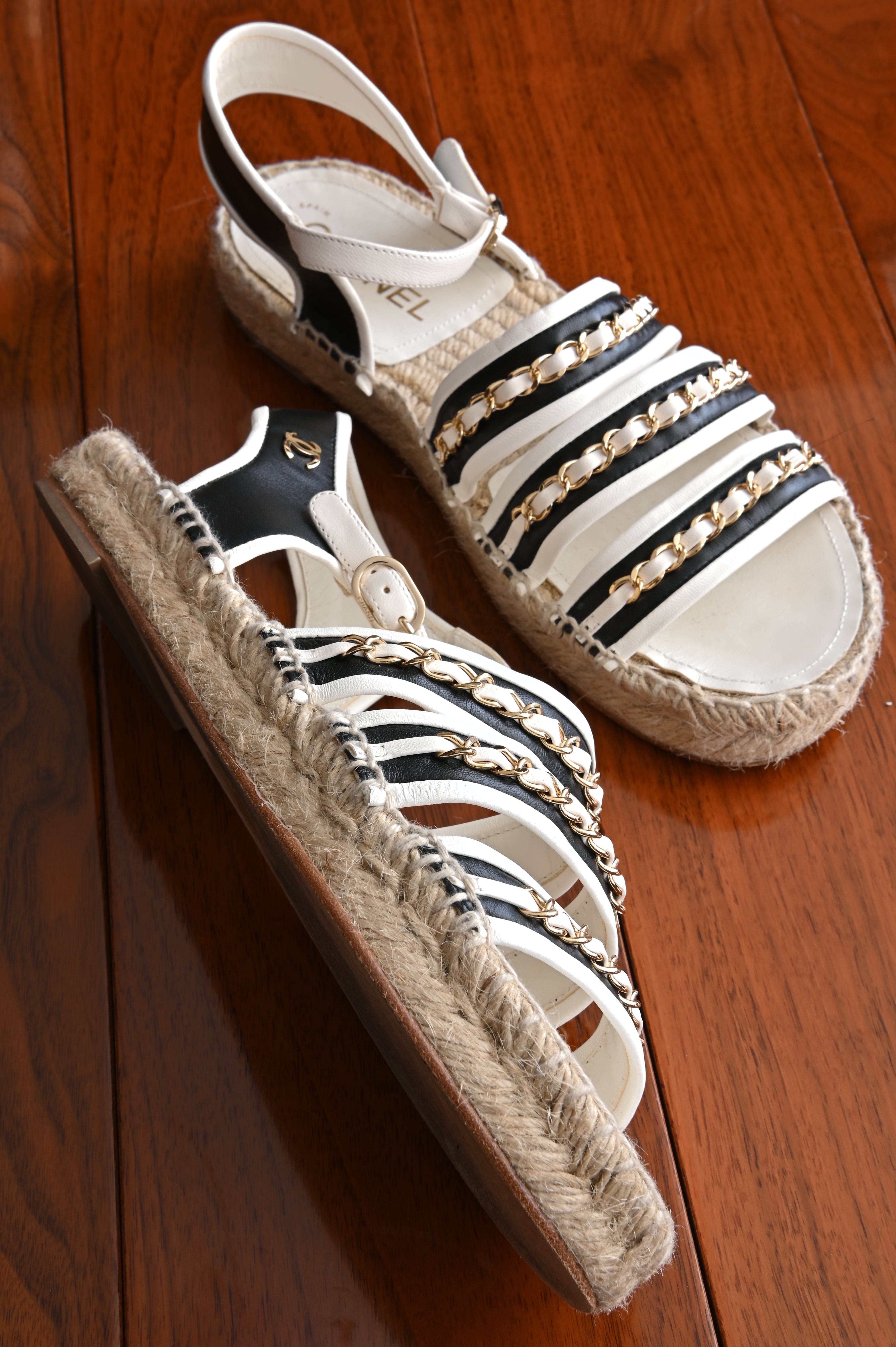 Chanel Espadrilles Chained cage Sandals