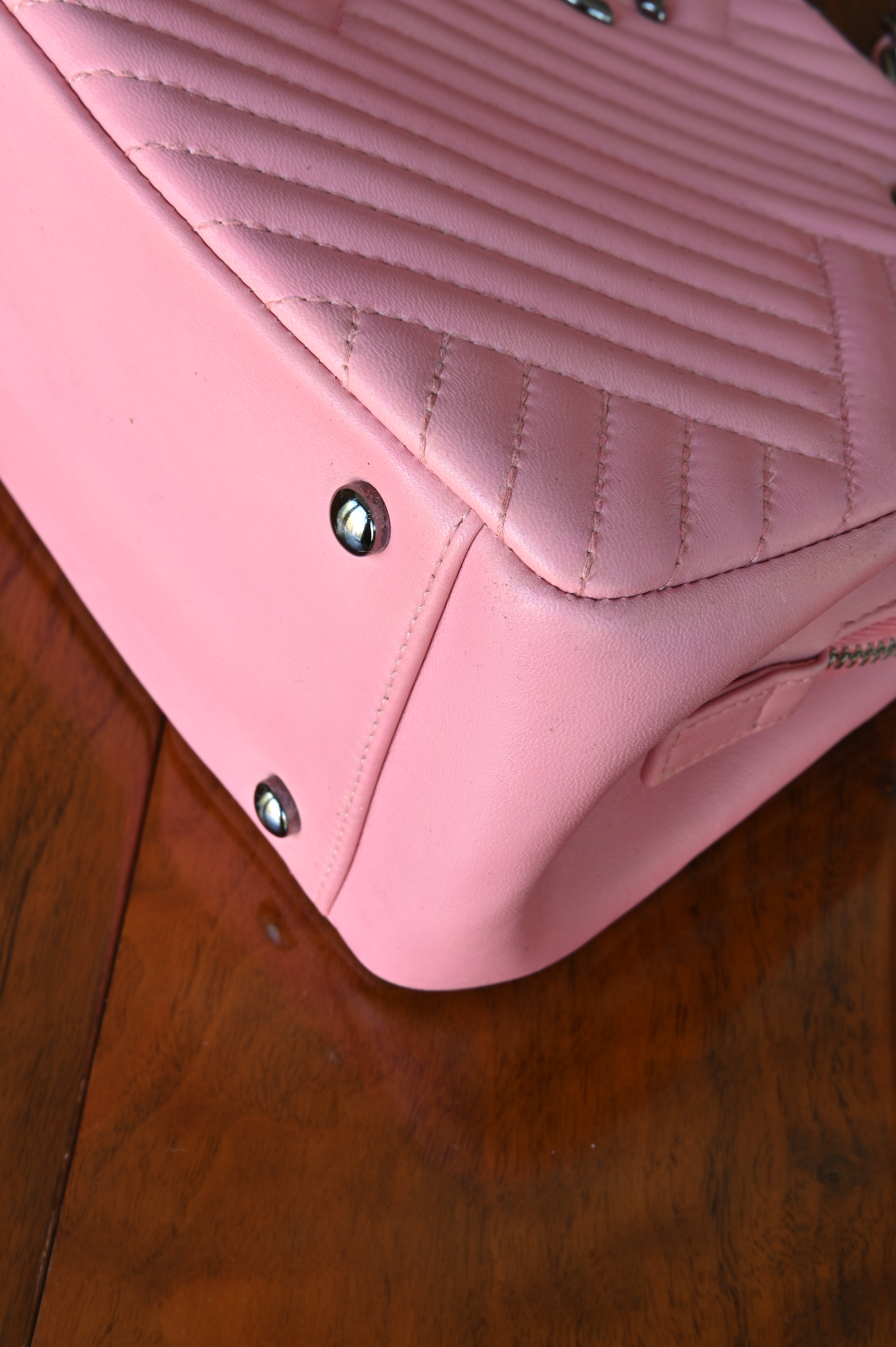 Chanel Pink Quilted Shoulder Bag corner two