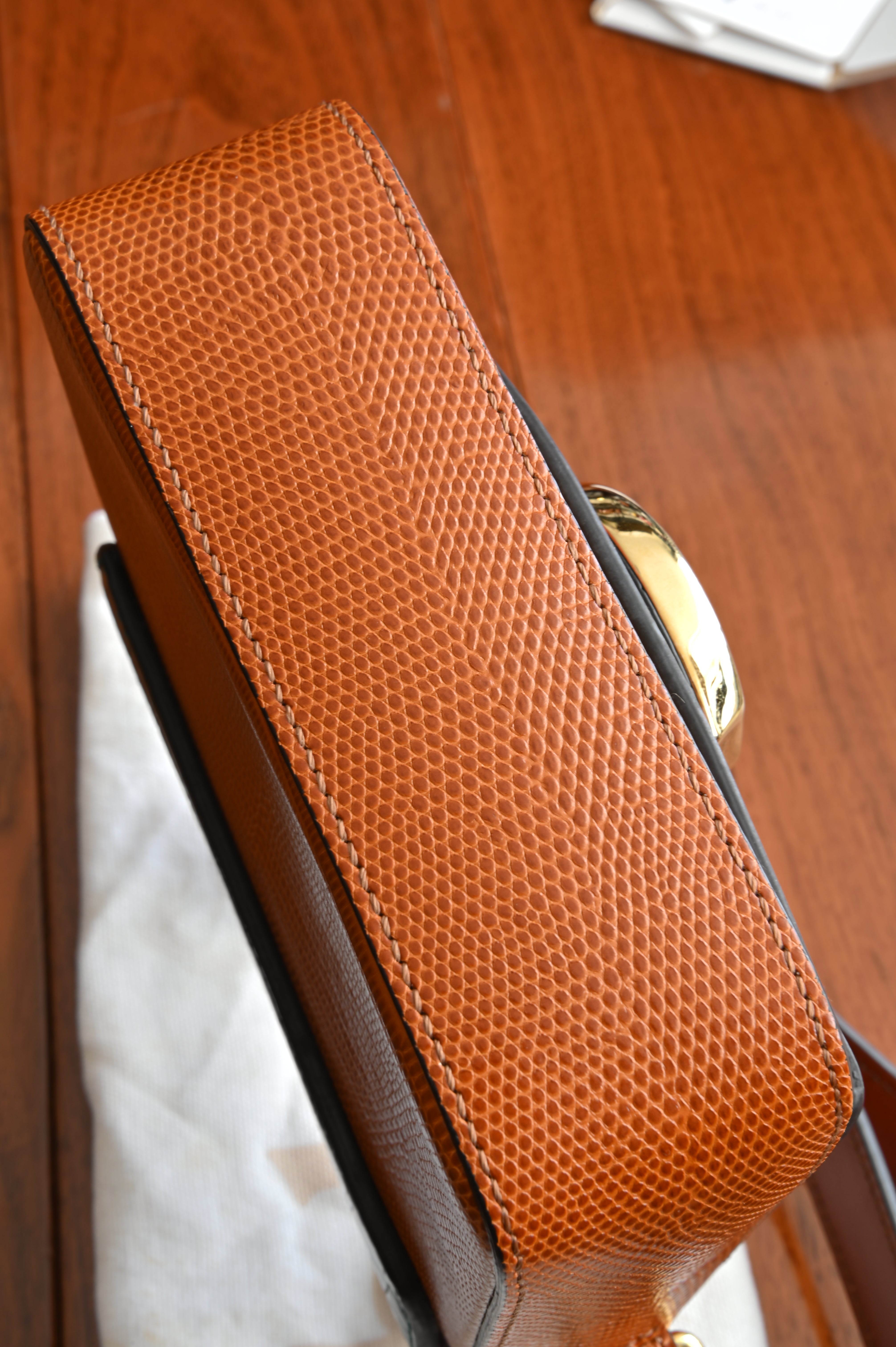 Chloe C Croc Lizard Emboss Mini Leather Bag bottom