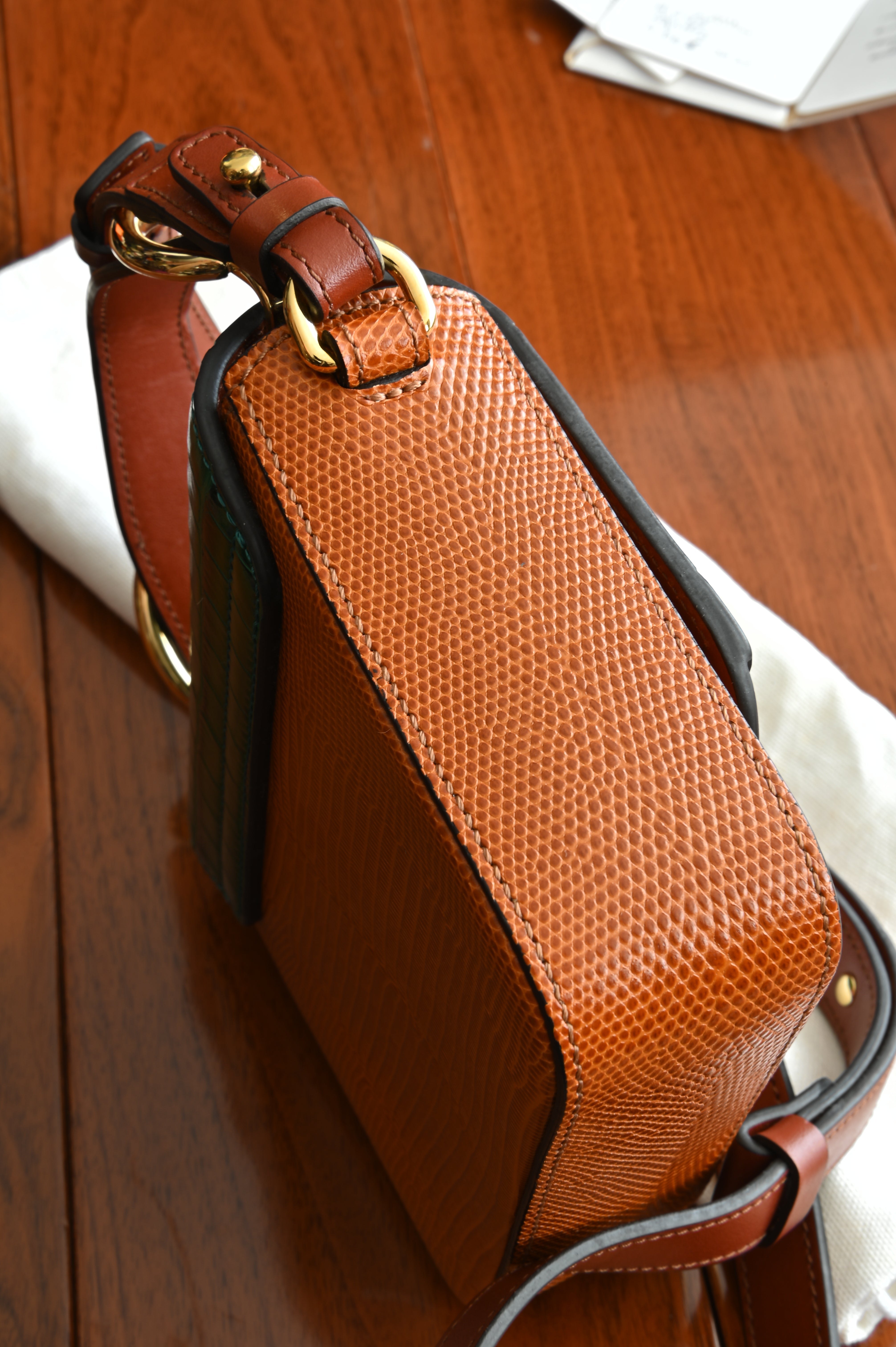 Chloe C Croc Lizard Emboss Mini Leather Bag right