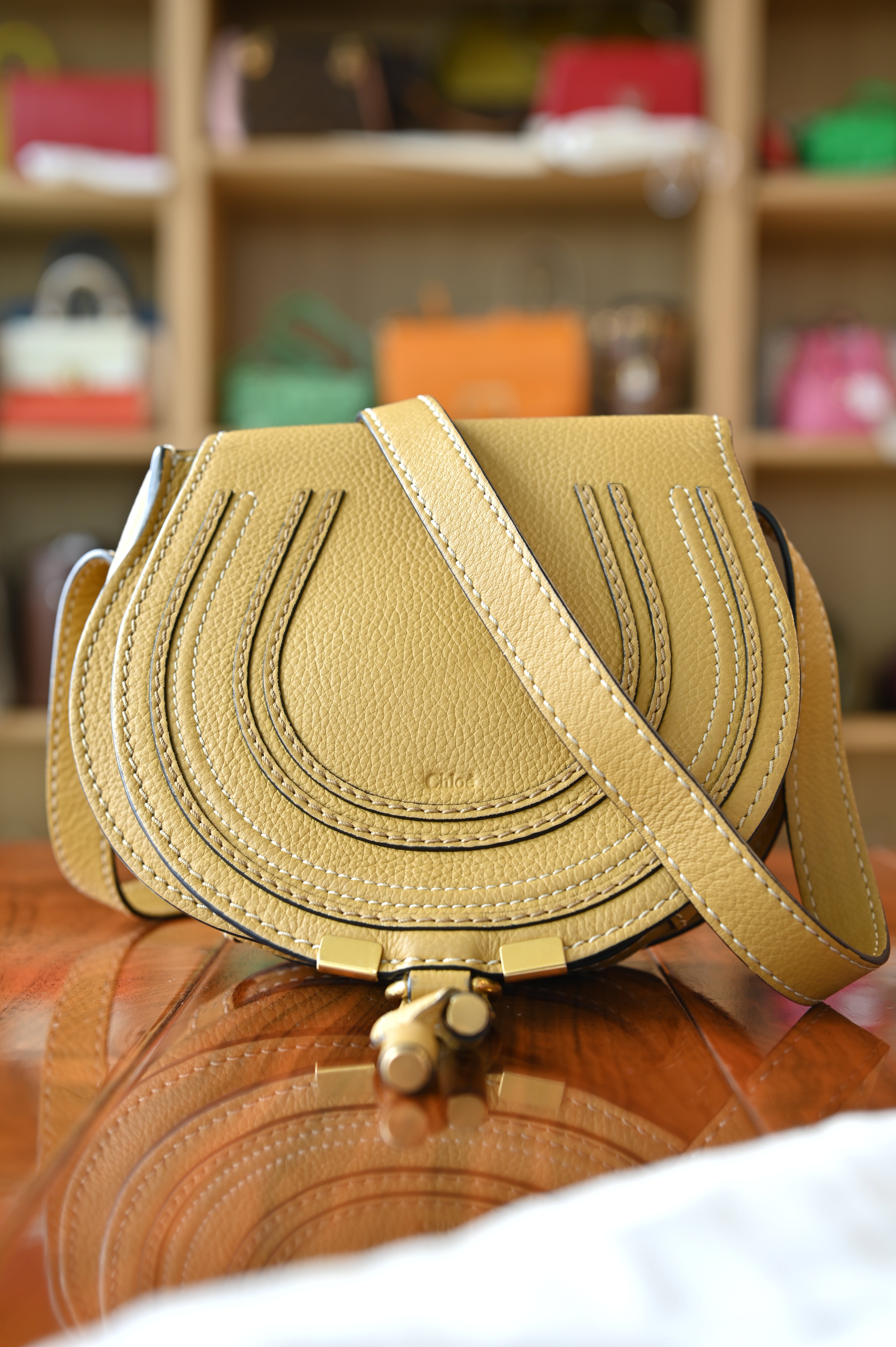 Chloe Marcie Yellow Mini Shoulder Bag strap