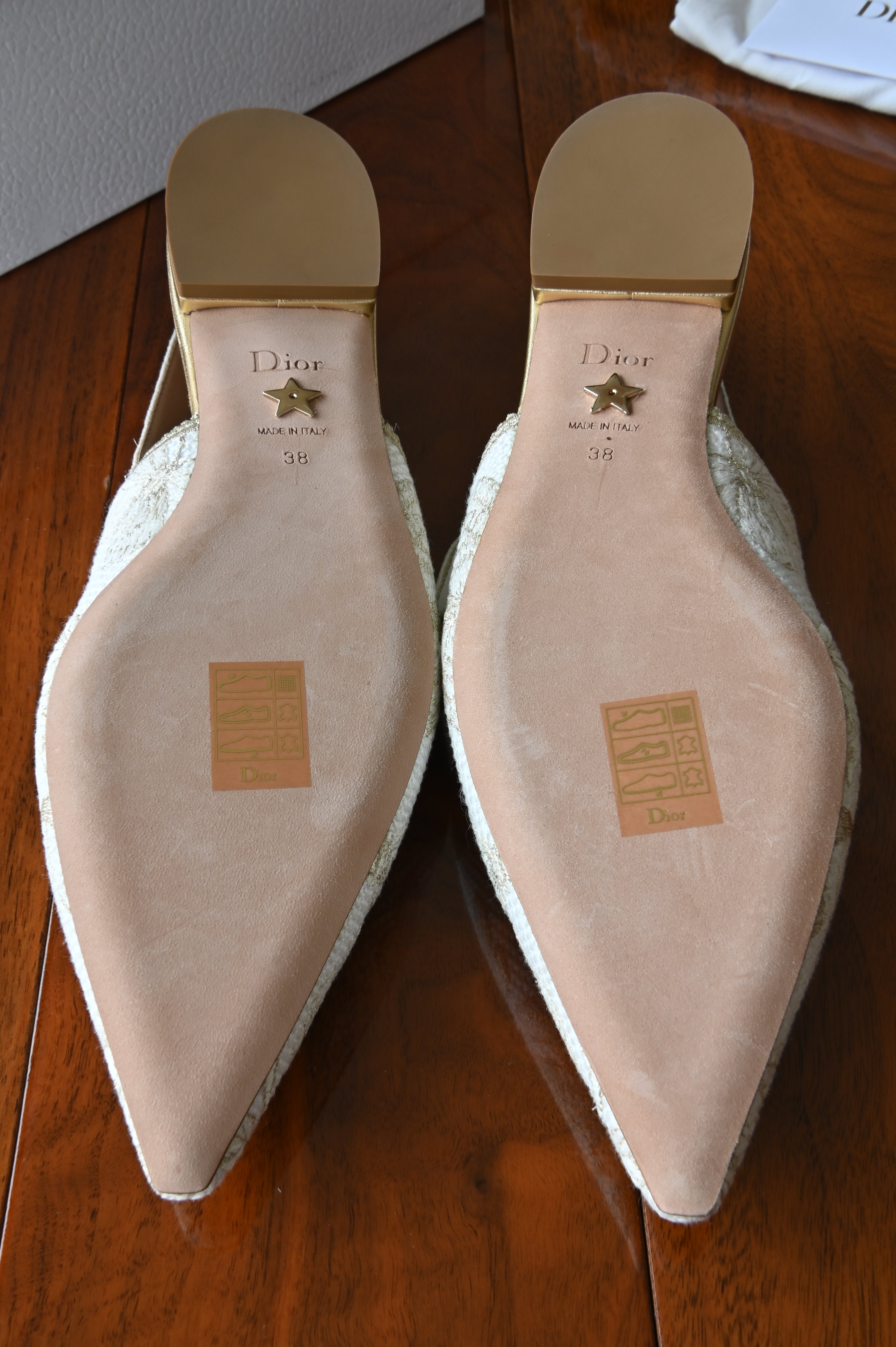 Christian Dior J'Adior White Slingback Mules bottom