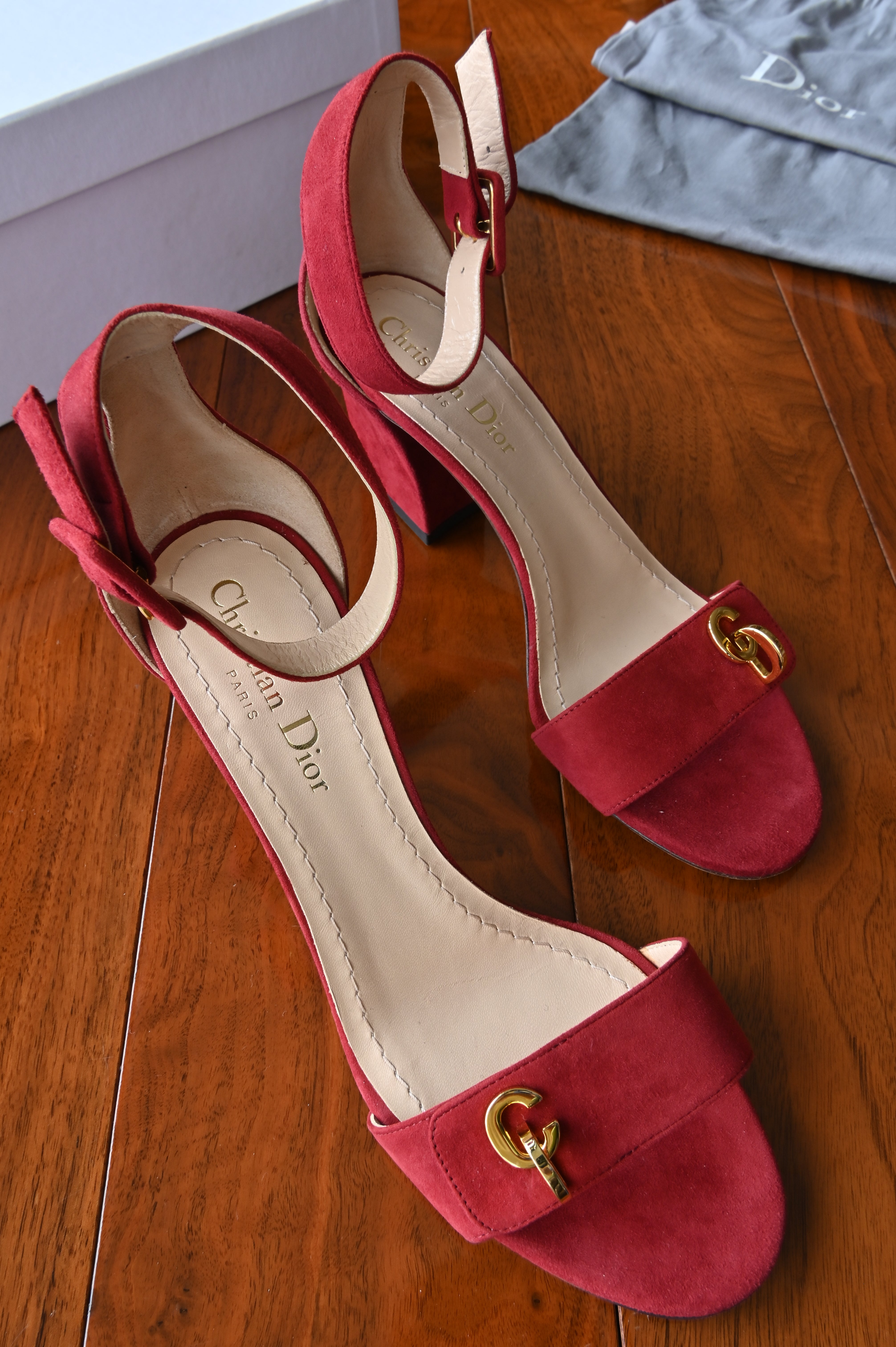Christian Dior Scarlet Red C'EST DIOR Ankle Heels