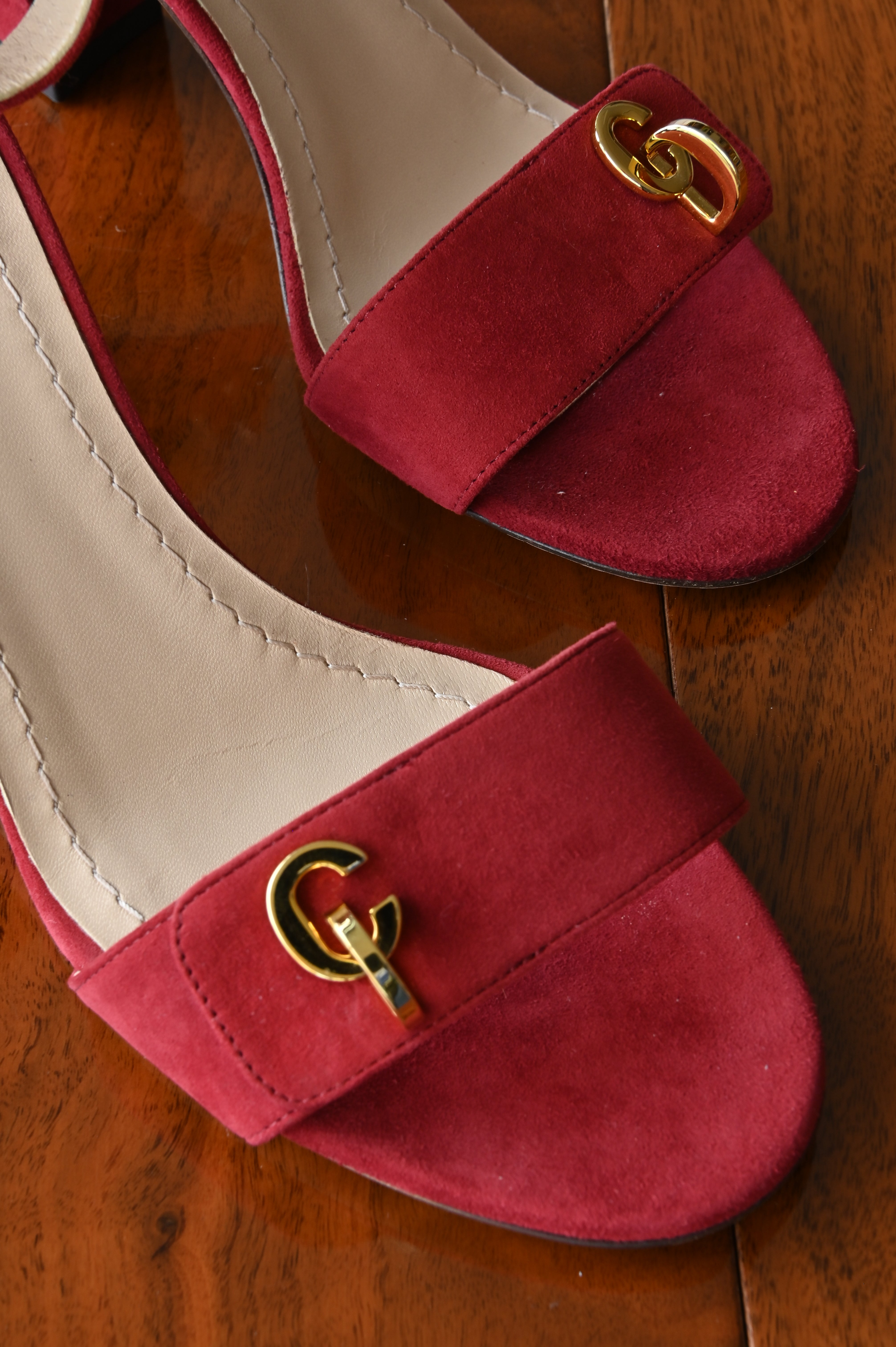 Christian Dior Scarlet Red C'EST DIOR Ankle Heels front