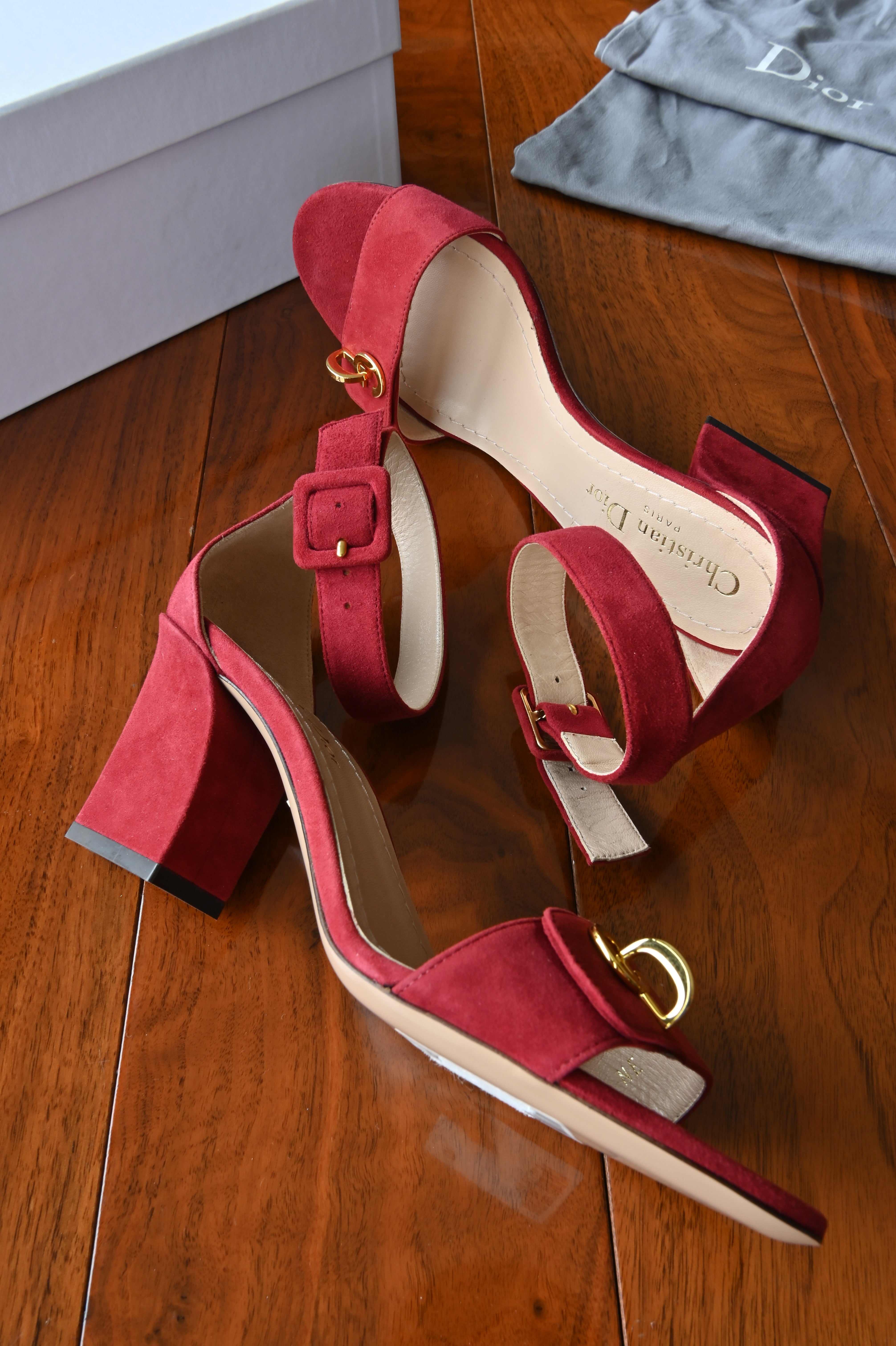 Christian Dior Scarlet Red C'EST DIOR Ankle Heels side